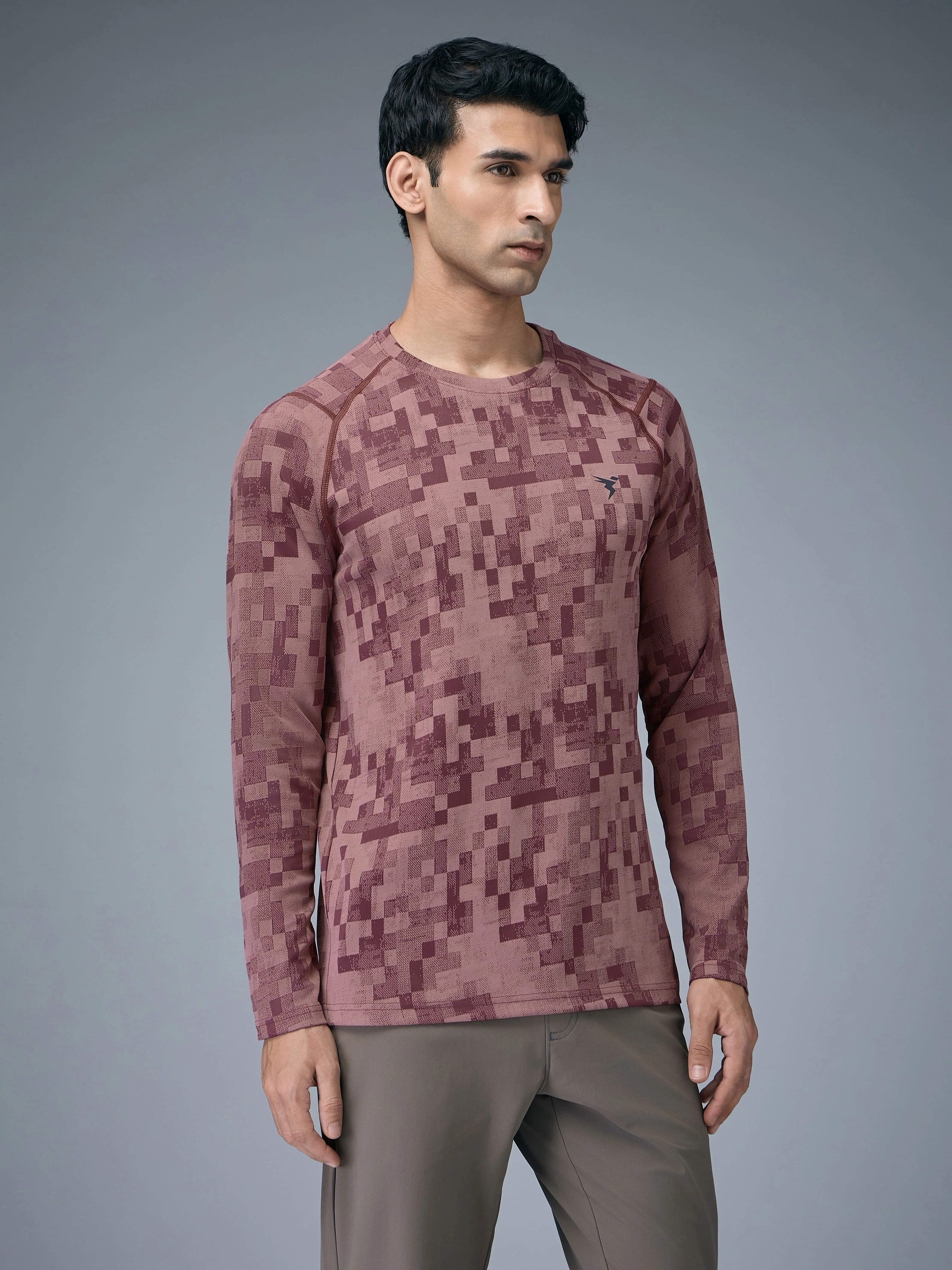Men Jacquard Slim Fit Round Neck T-shirt with DOUBLE COOL - Image 4