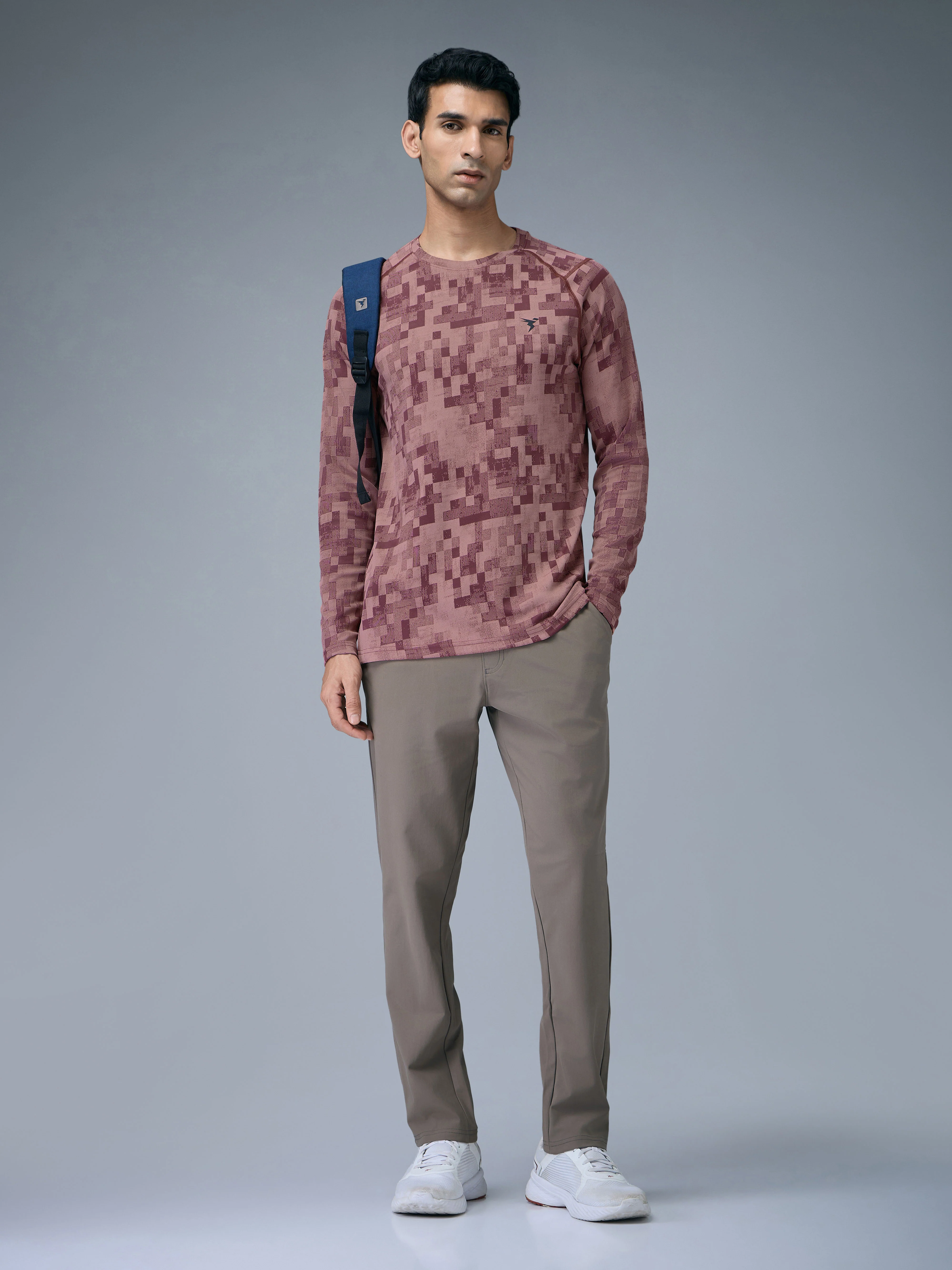 Men Jacquard Slim Fit Round Neck T-shirt with DOUBLE COOL - Image 5