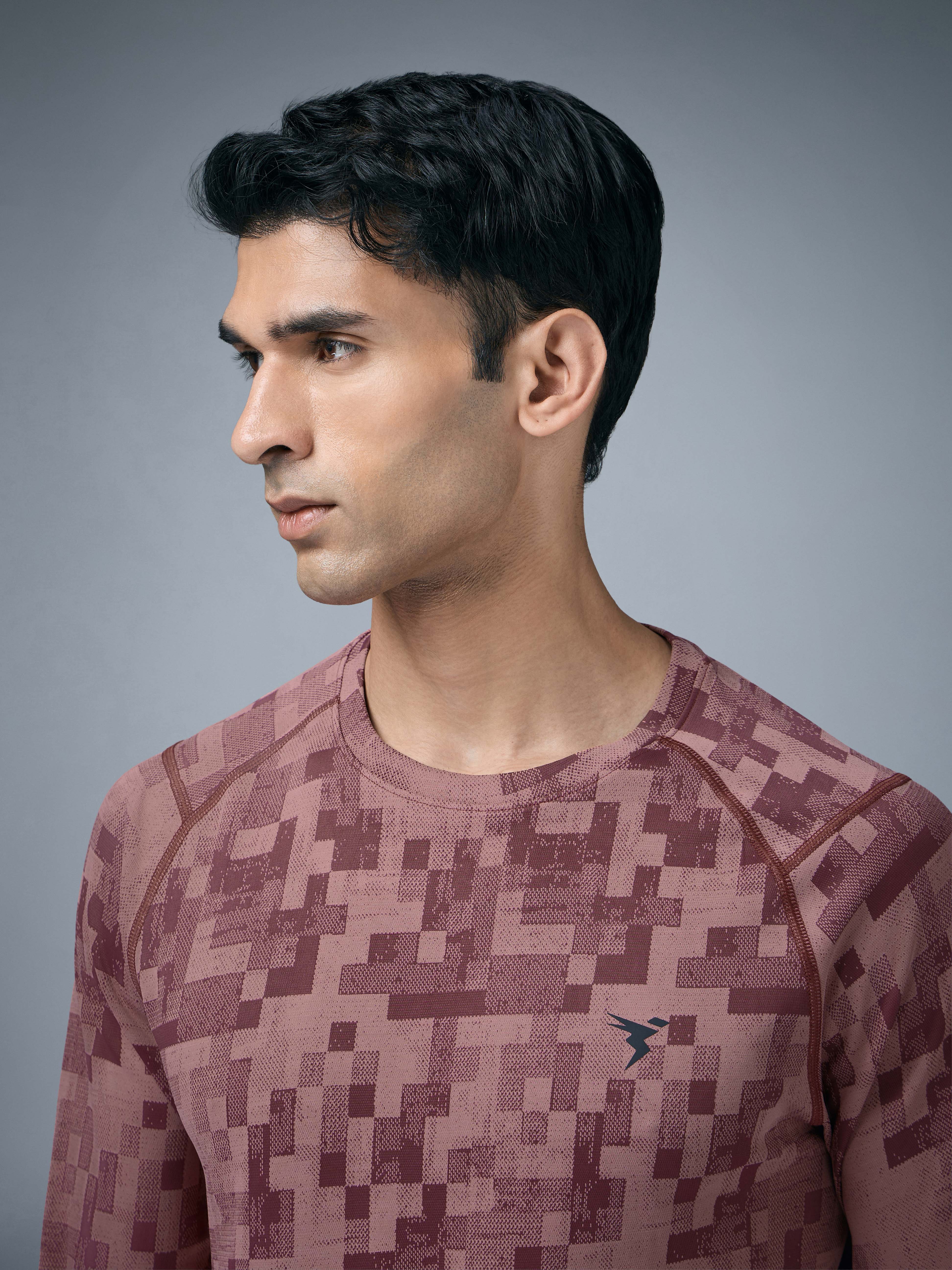 Men Jacquard Slim Fit Round Neck T-shirt with DOUBLE COOL - Image 6