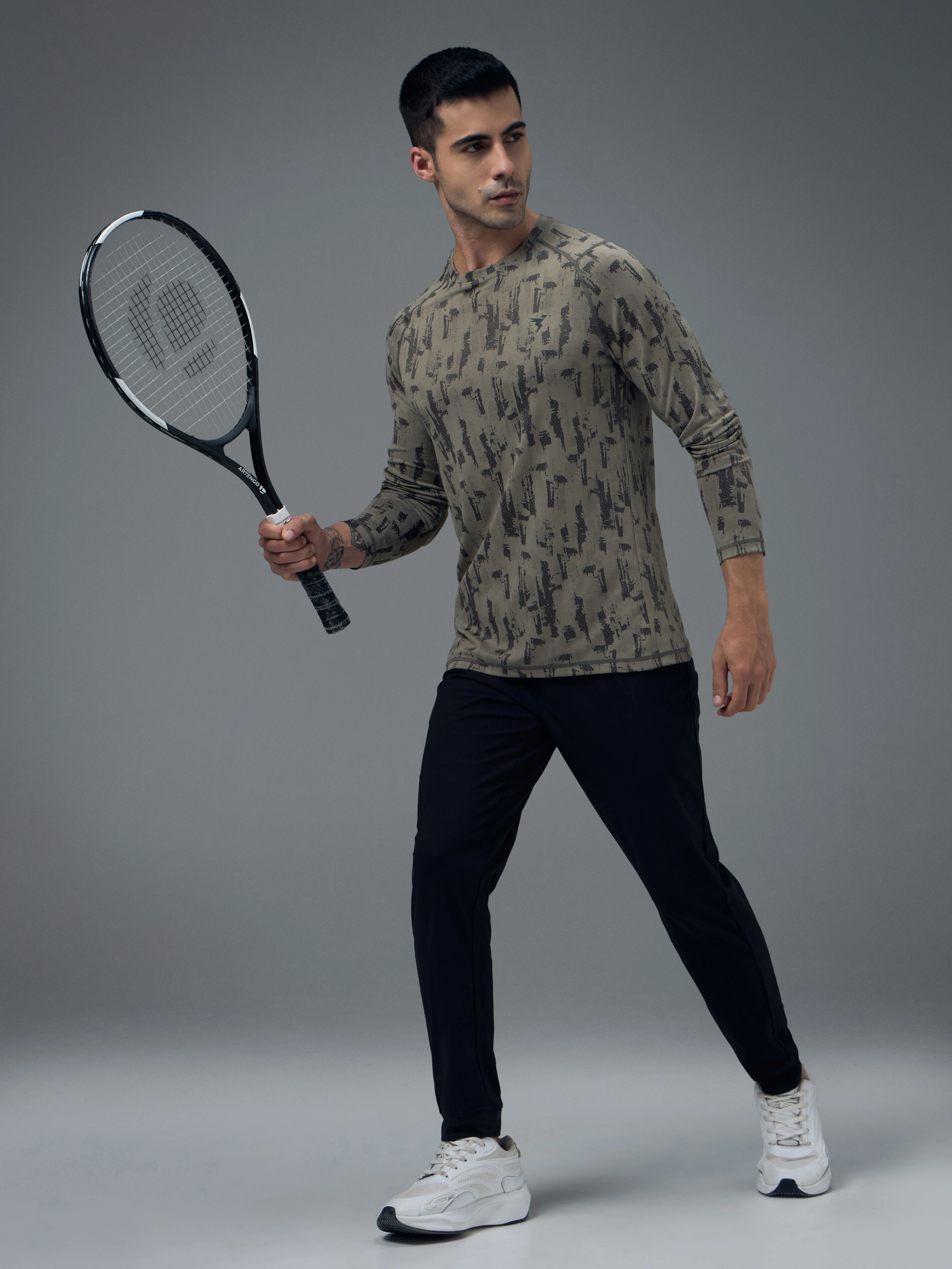Men Jacquard Slim Fit Round Neck T-shirt with DOUBLE COOL - Image 5