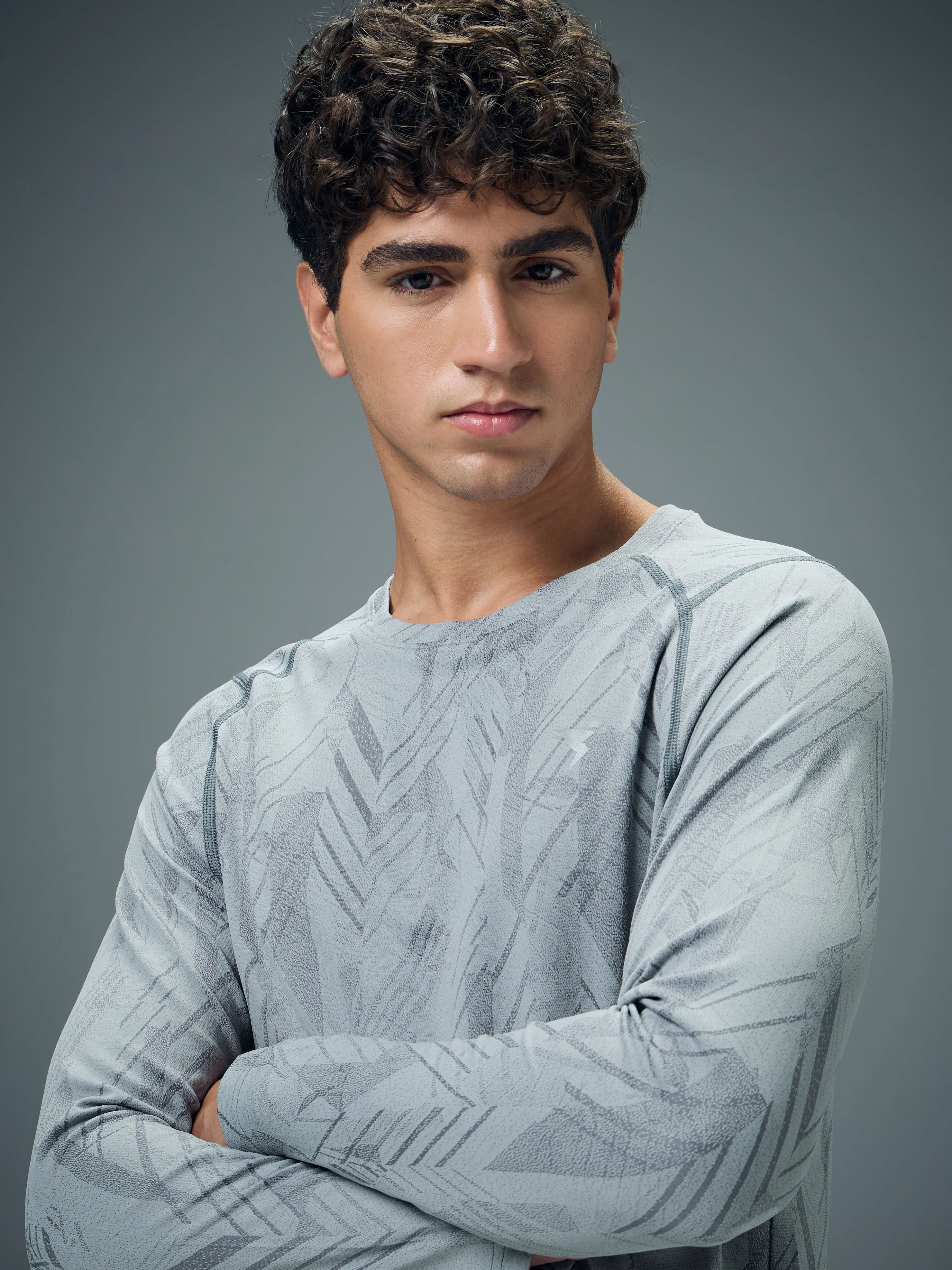 Men Jacquard Slim Fit Round Neck T-shirt with DOUBLE COOL - Image 6
