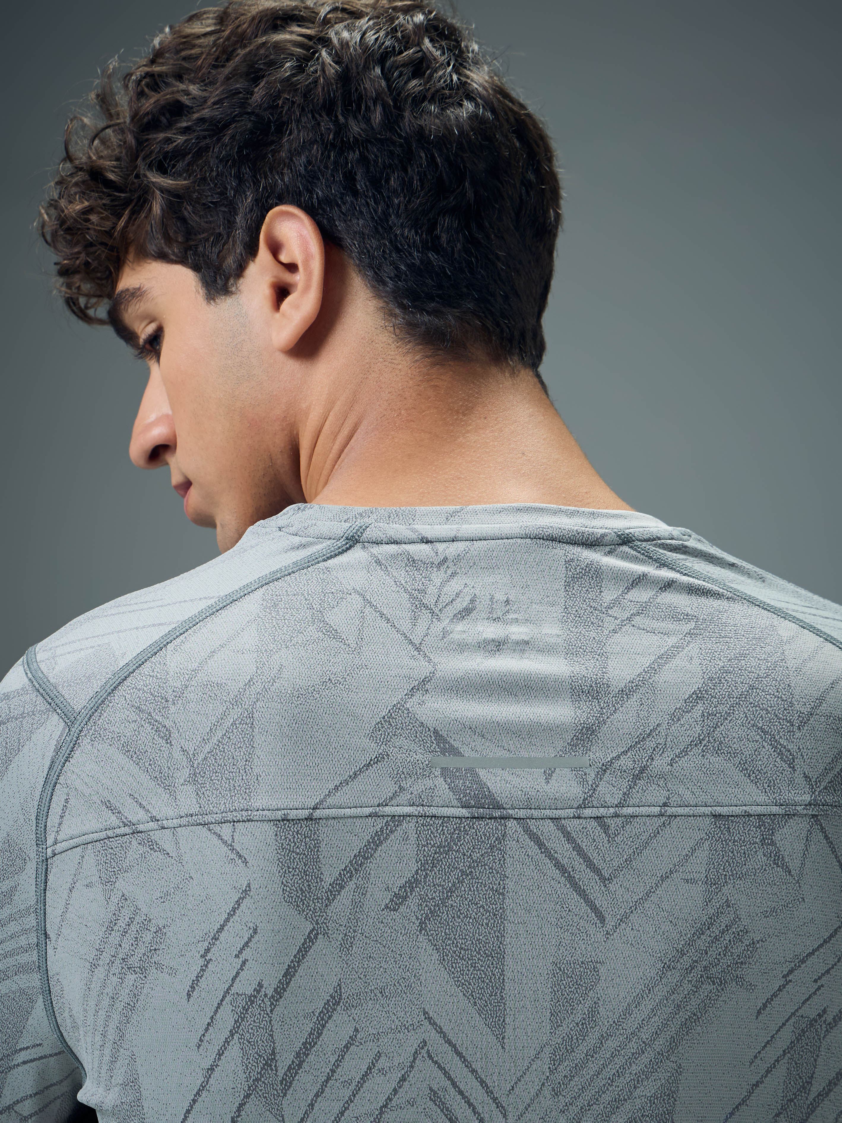 Men Jacquard Slim Fit Round Neck T-shirt with DOUBLE COOL - Image 7