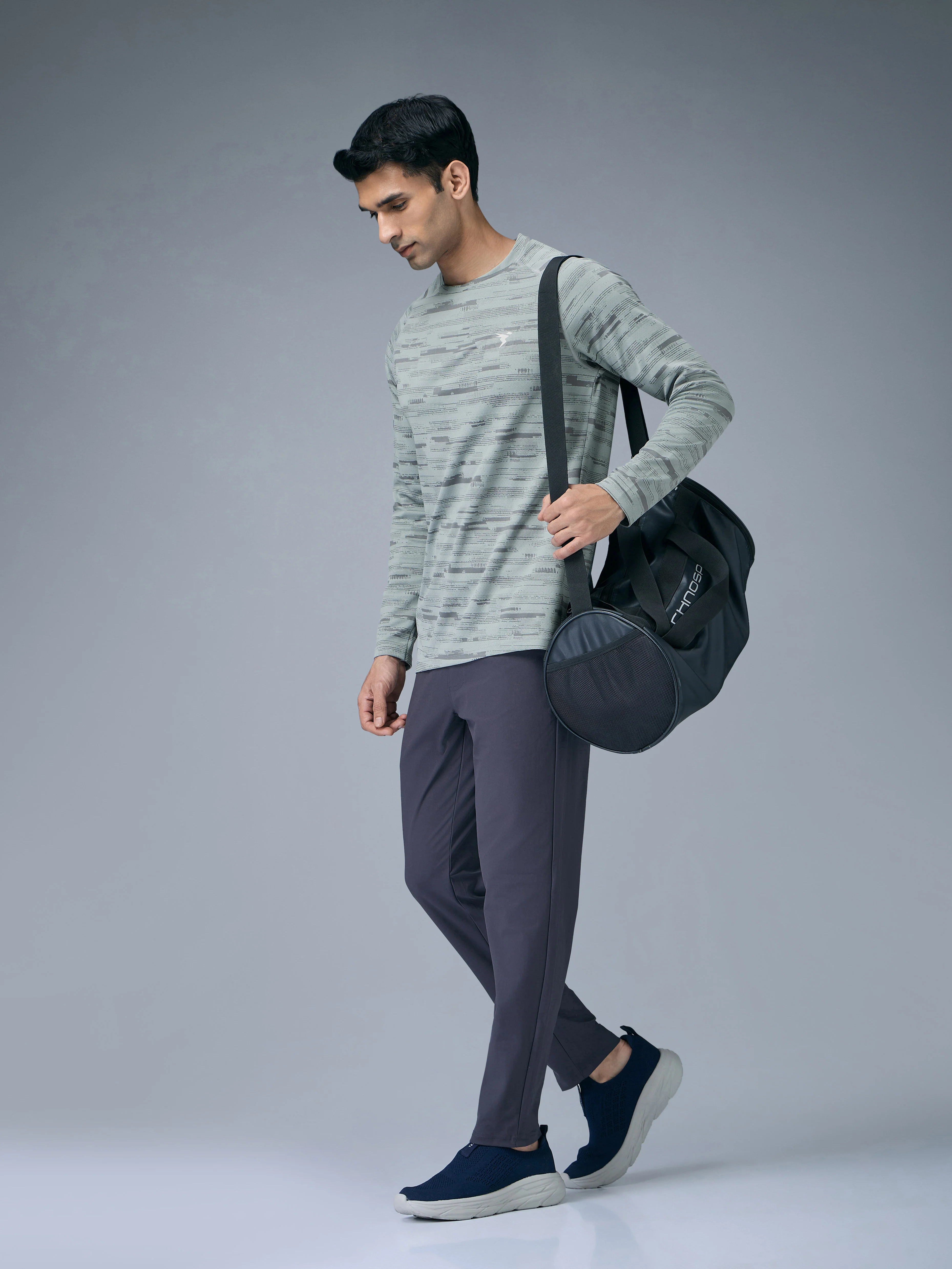 Men Jacquard Slim Fit Round Neck T-shirt with DOUBLE COOL - Image 5
