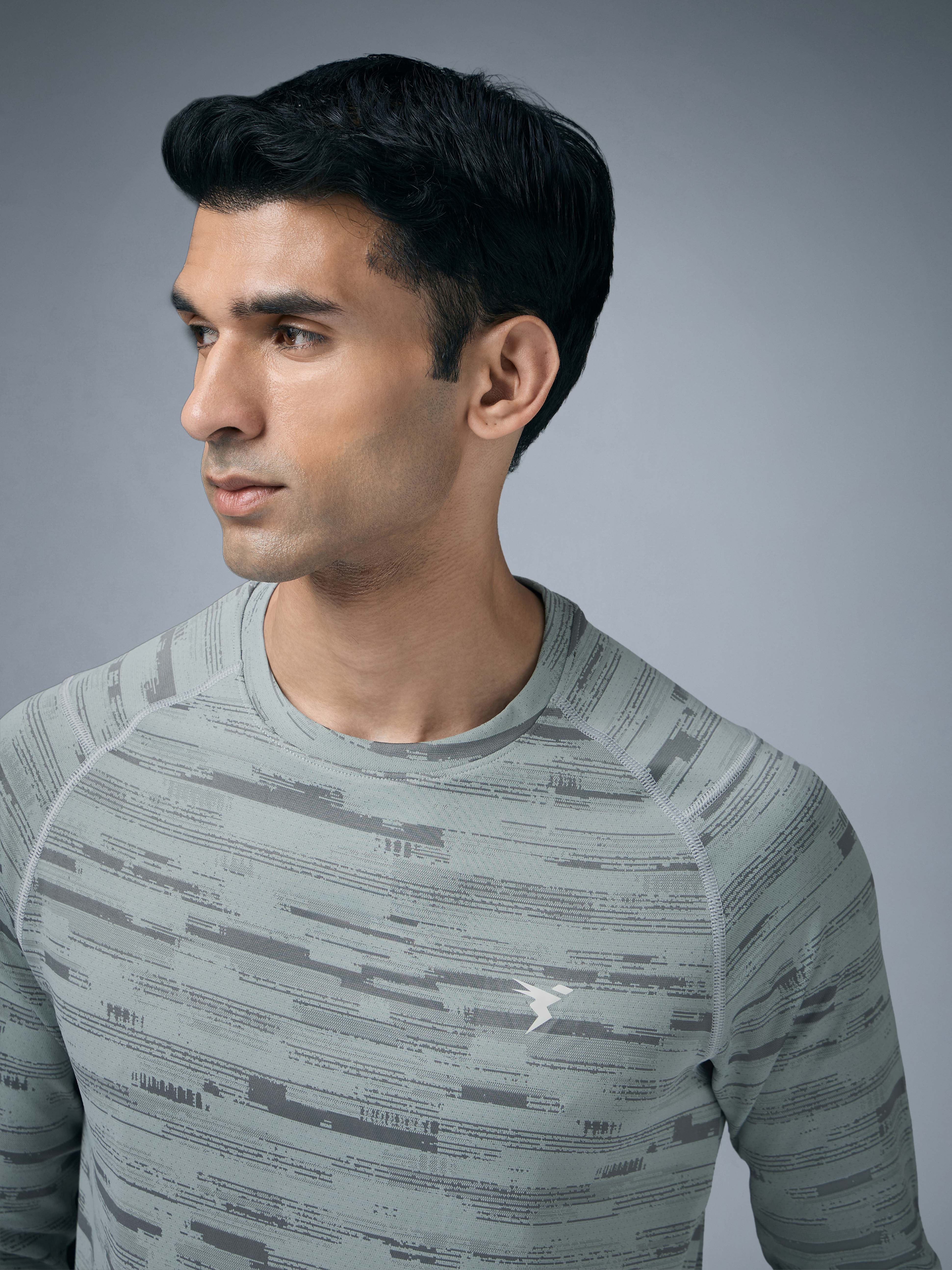 Men Jacquard Slim Fit Round Neck T-shirt with DOUBLE COOL - Image 6