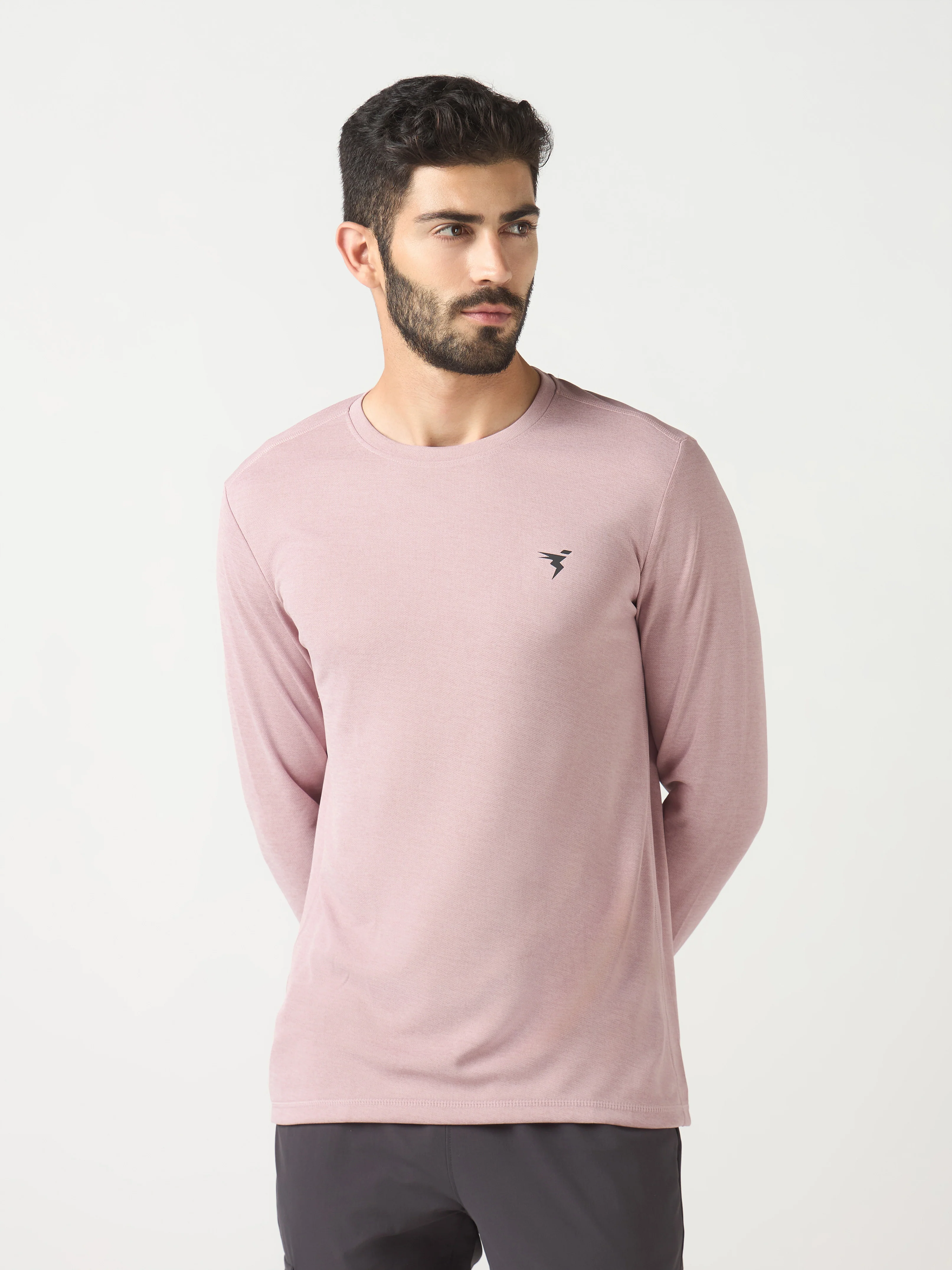 Men Melange Slim Fit Crew Neck T-shirt with DOUBLE COOL - Image 2