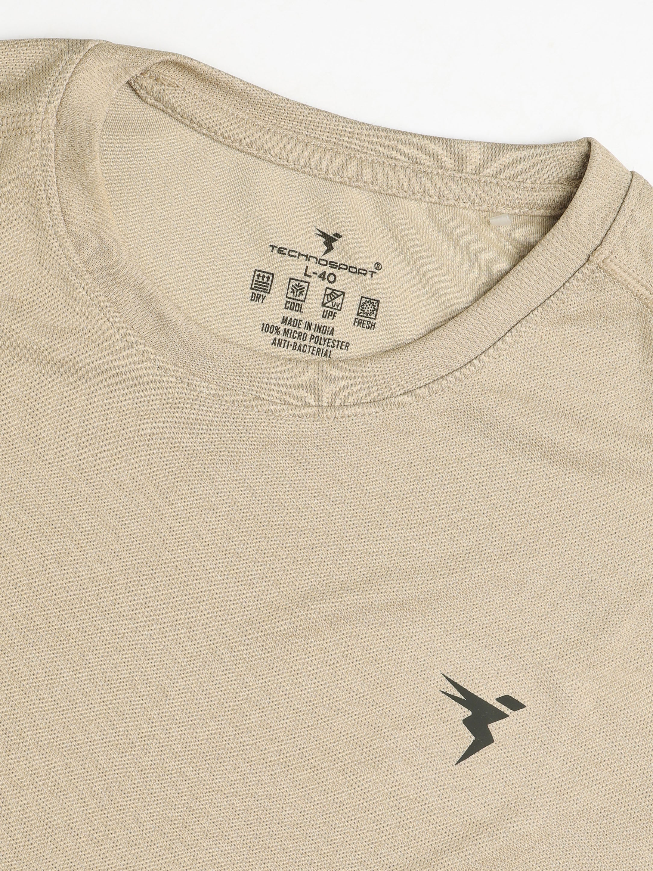 Men Melange Slim Fit Crew Neck T-shirt with DOUBLE COOL - Image 7