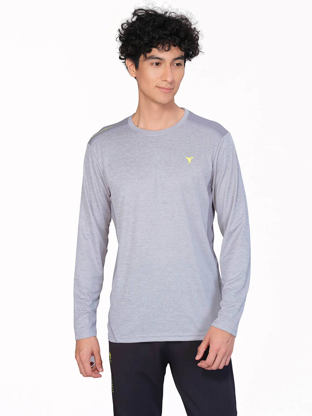 Men Melange Slim Fit Crew Neck T-shirt with DOUBLE COOL (Pack of 2) - Image 2
