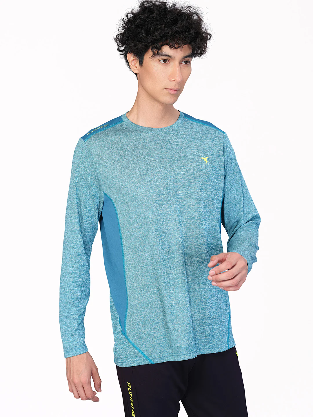 Men Melange Slim Fit Crew Neck T-shirt with DOUBLE COOL (Pack of 2) - Image 3
