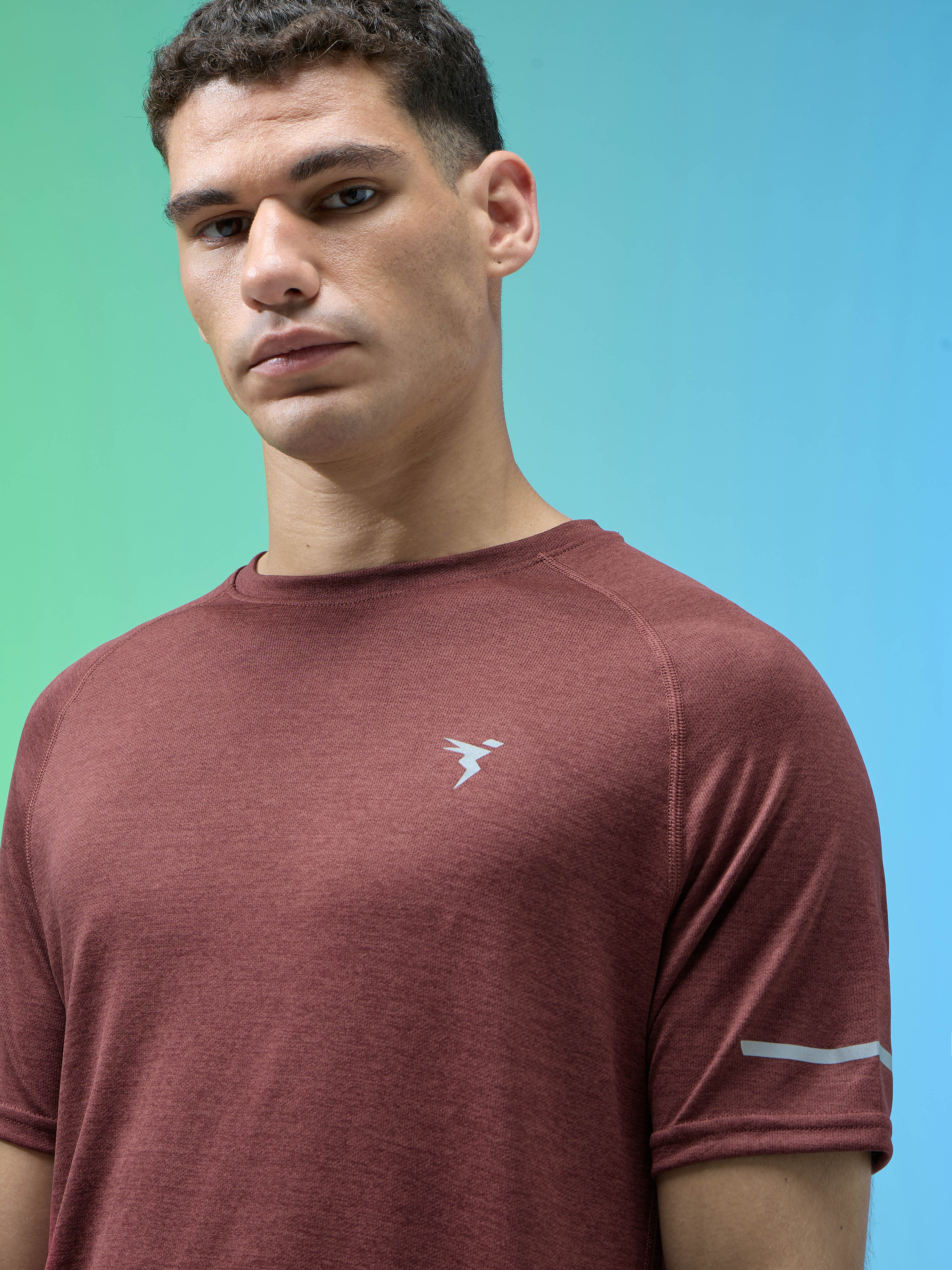 Men Melange Slim Fit Crew Neck T-shirt with DOUBLECOOL - Image 6