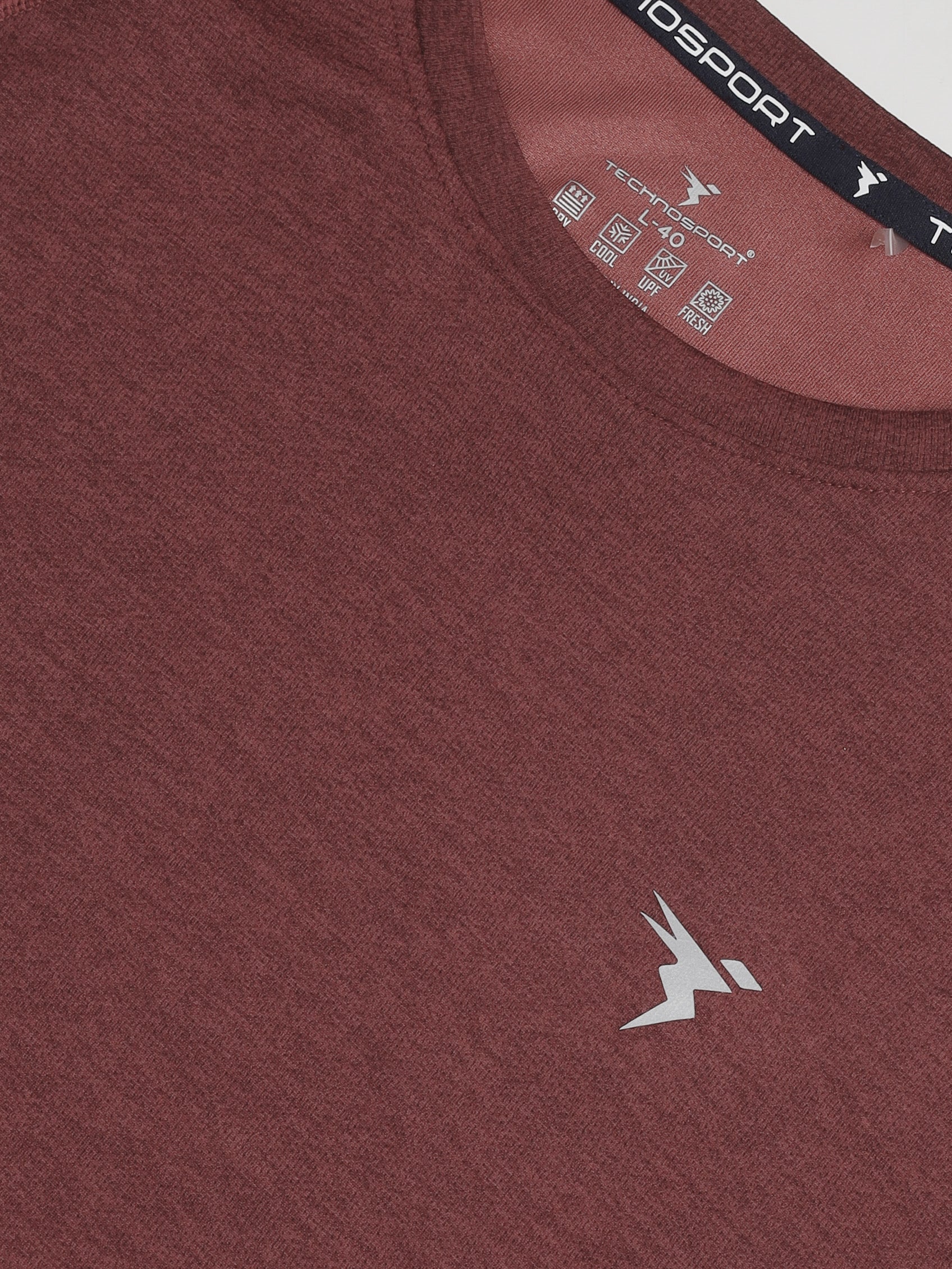 Men Melange Slim Fit Crew Neck T-shirt with DOUBLECOOL - Image 7