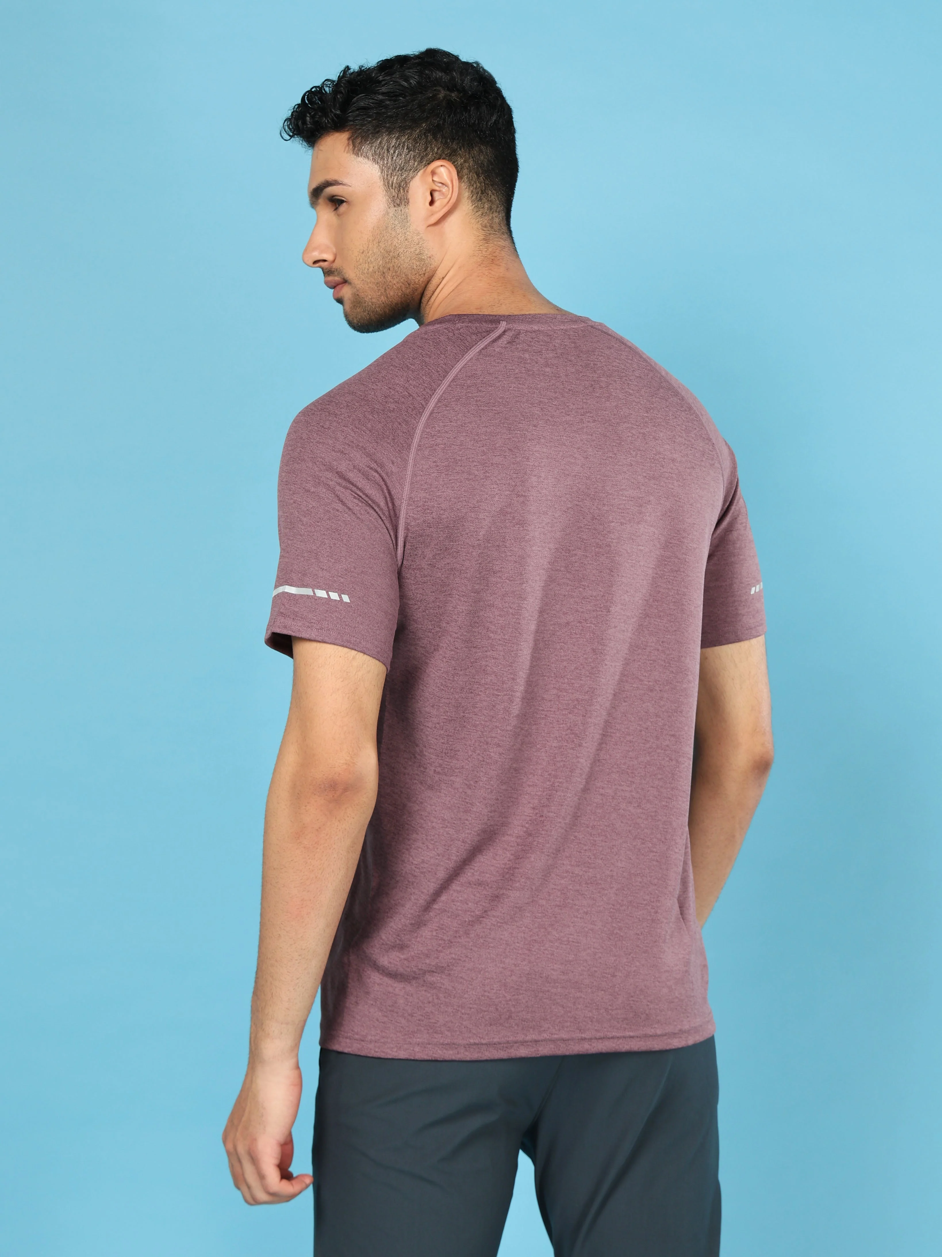 Men Melange Slim Fit Crew Neck T-shirt with DOUBLECOOL - Image 3