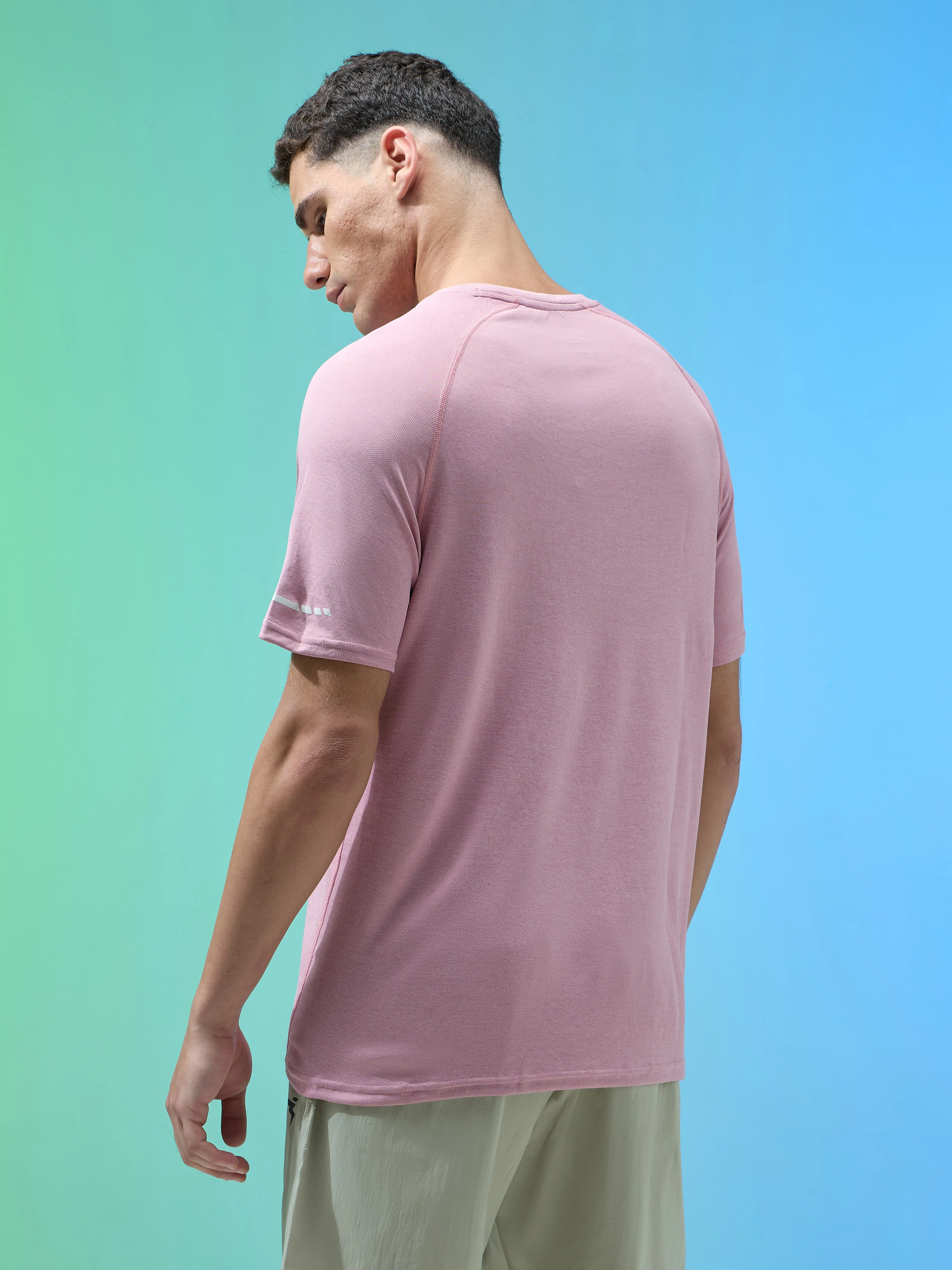 Men Melange Slim Fit Crew Neck T-shirt with DOUBLECOOL - Image 3
