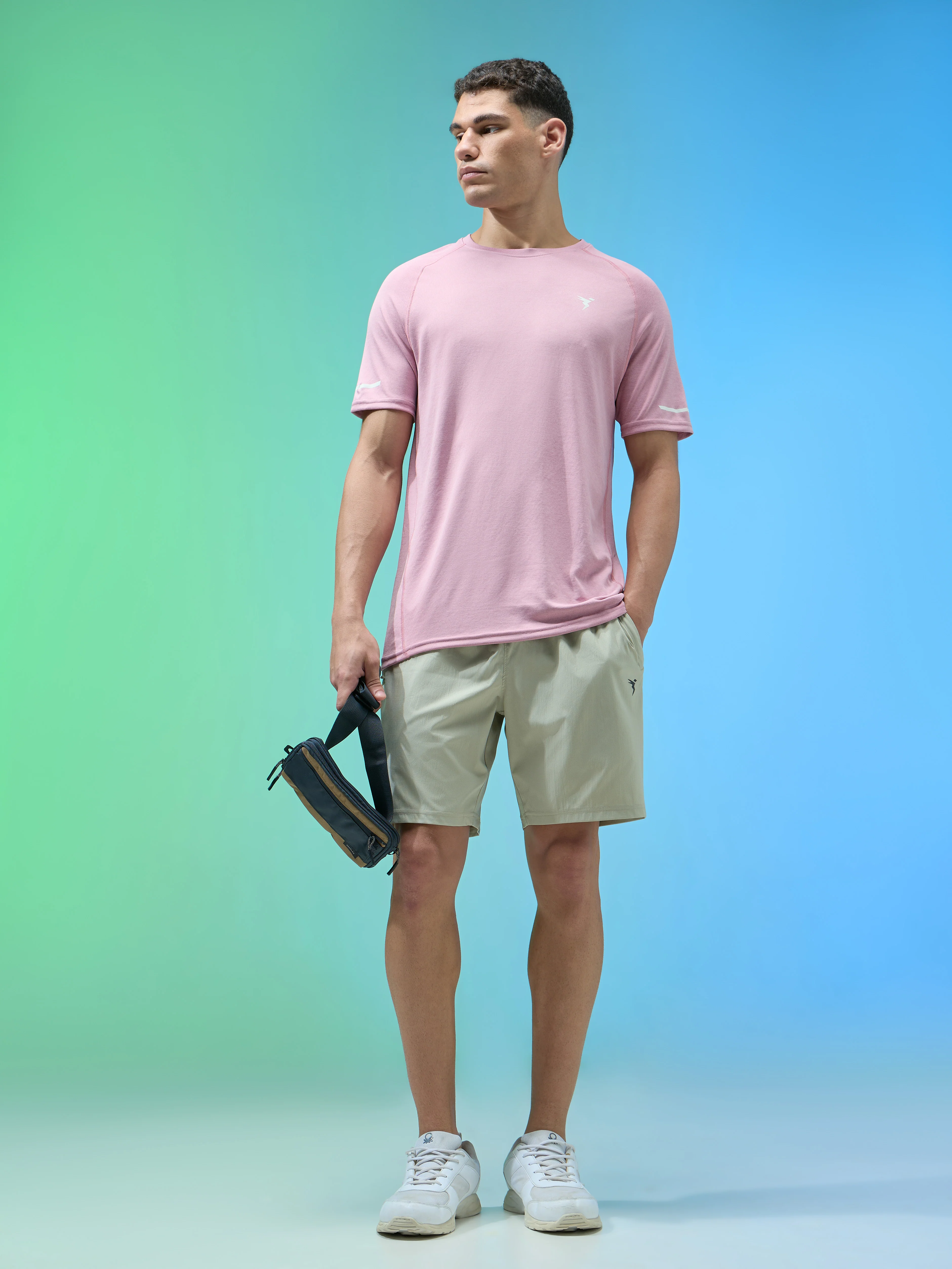 Men Melange Slim Fit Crew Neck T-shirt with DOUBLECOOL - Image 5