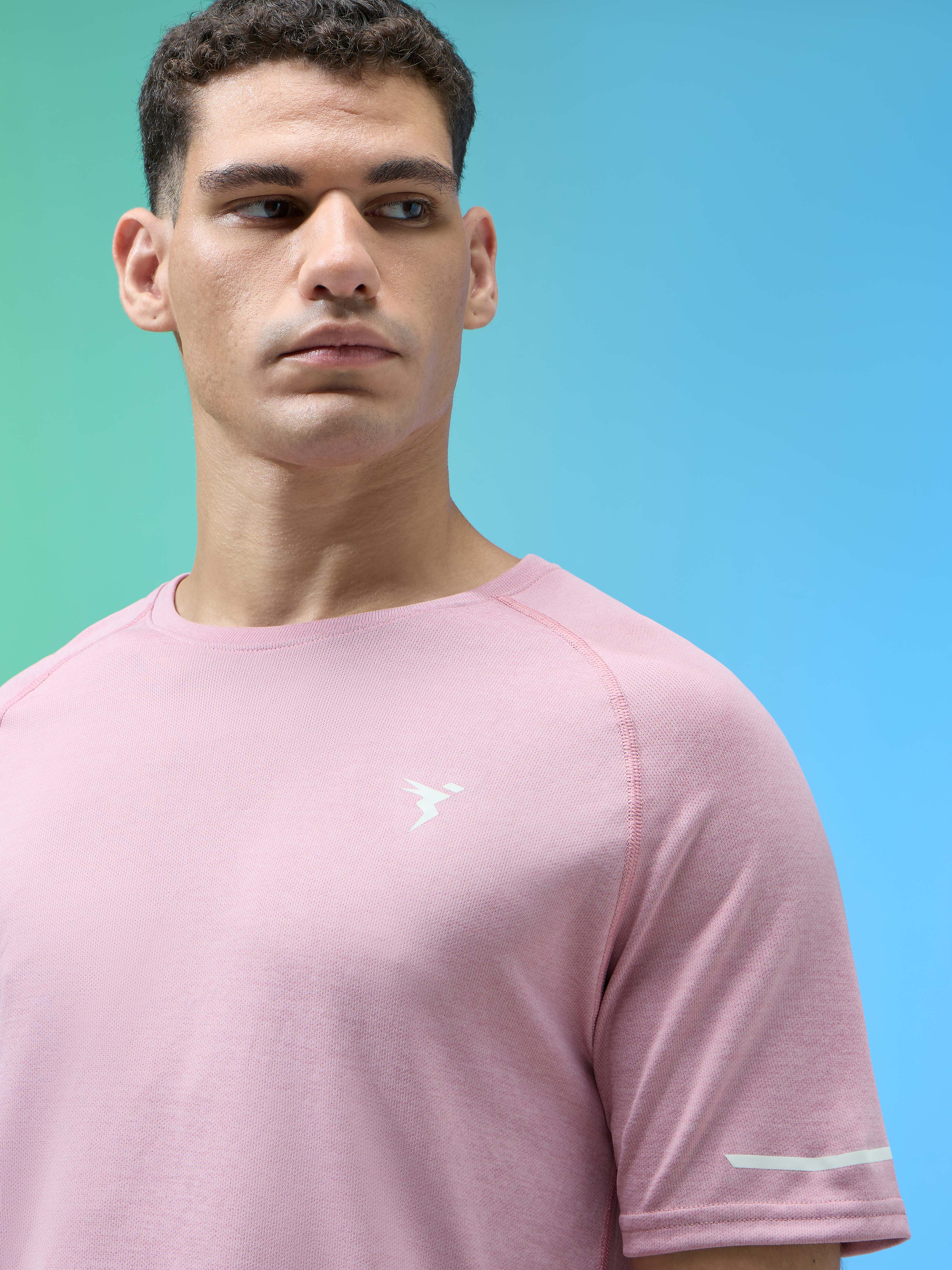 Men Melange Slim Fit Crew Neck T-shirt with DOUBLECOOL - Image 6
