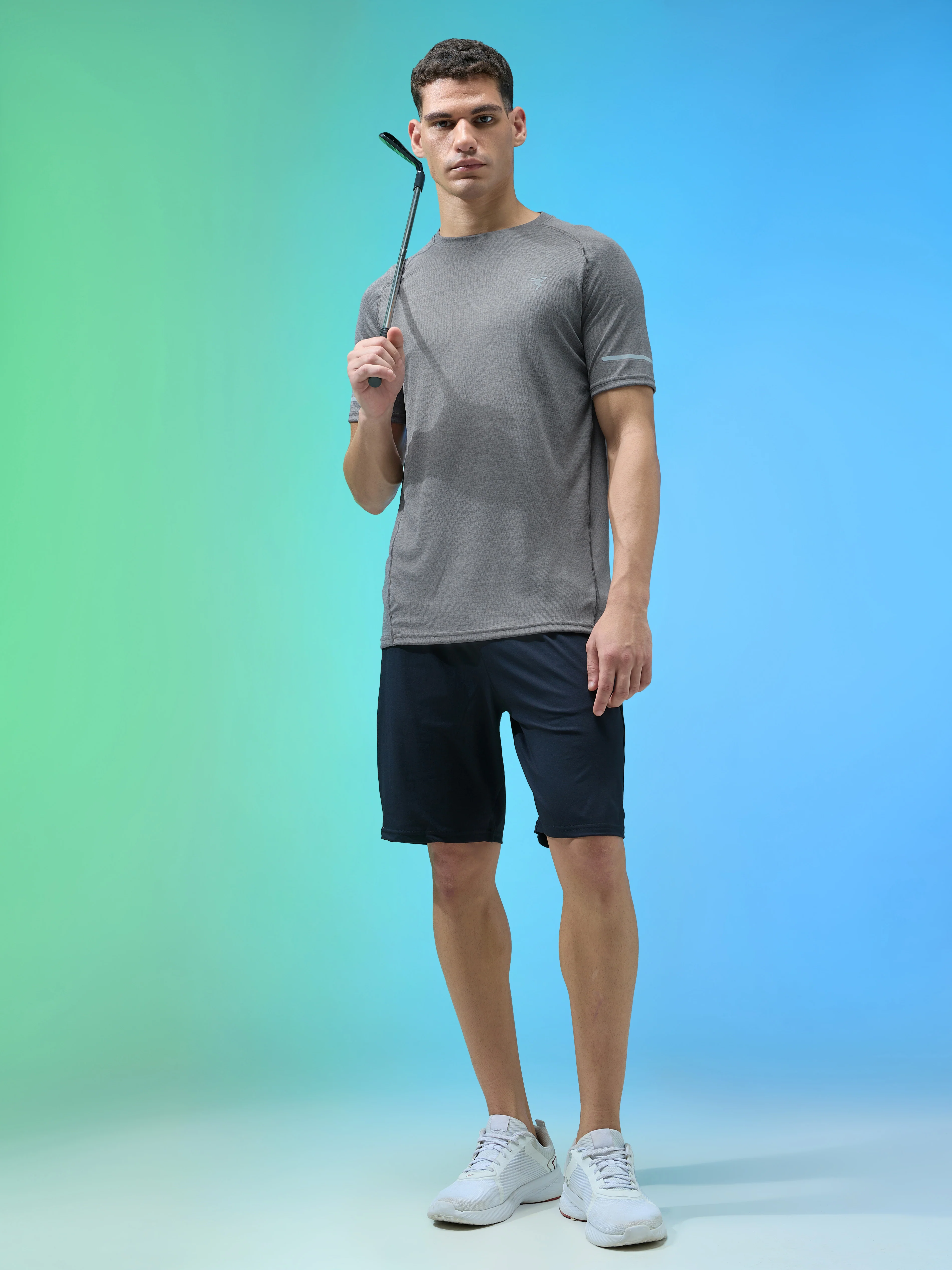 Men Melange Slim Fit Crew Neck T-shirt with DOUBLECOOL - Image 5