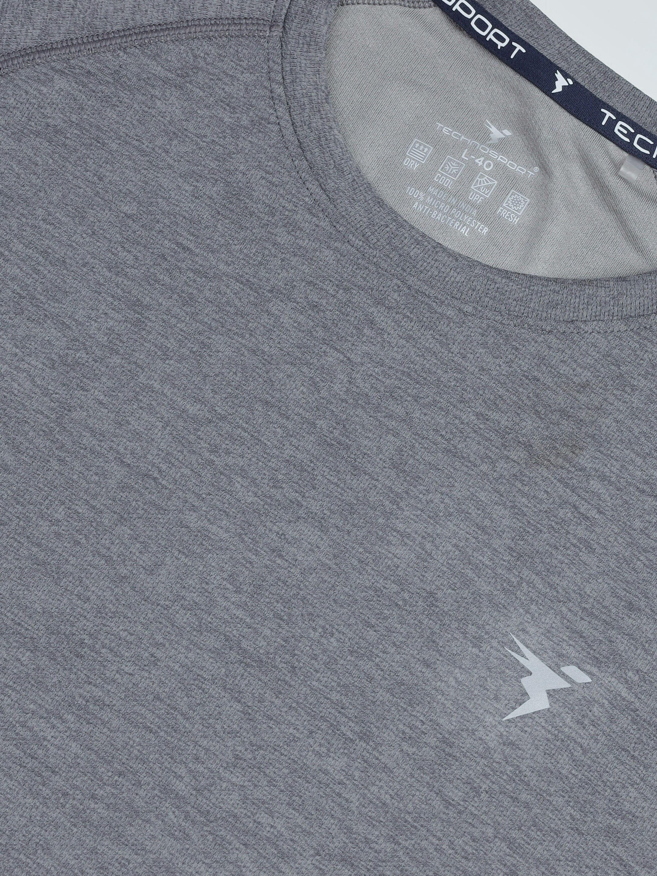 Men Melange Slim Fit Crew Neck T-shirt with DOUBLECOOL - Image 7