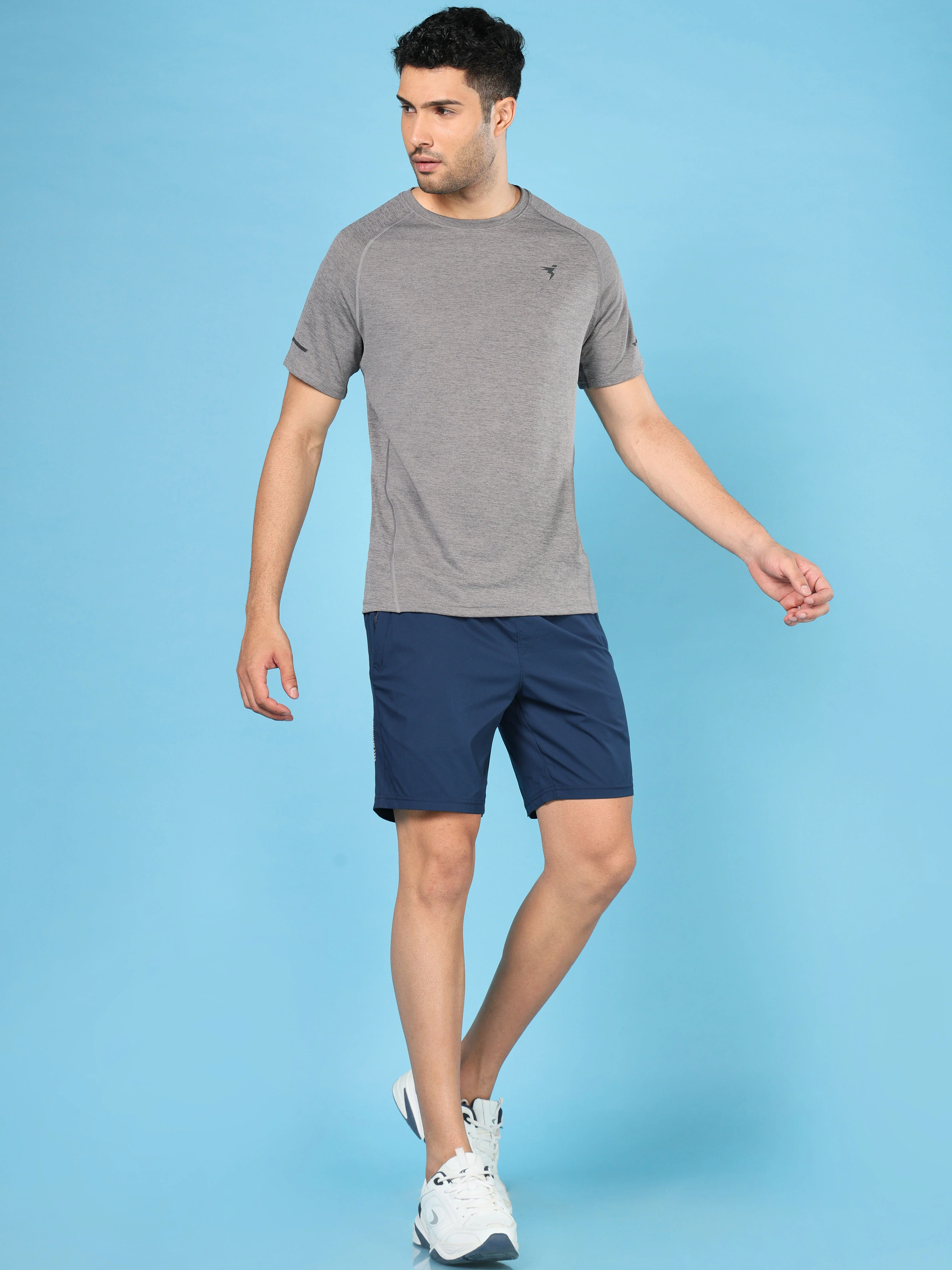 Men Melange Slim Fit Crew Neck T-shirt with DOUBLECOOL - Image 5