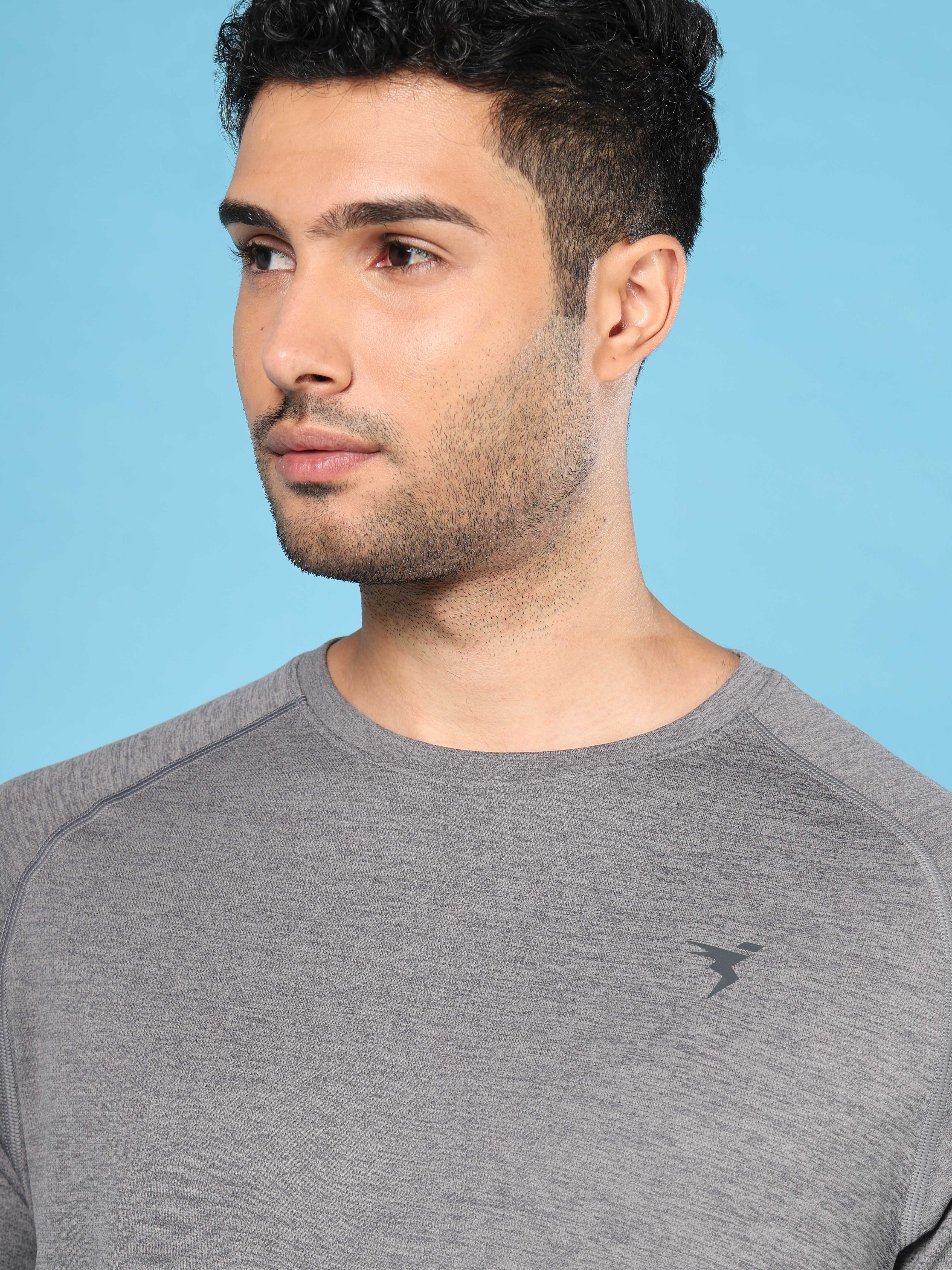 Men Melange Slim Fit Crew Neck T-shirt with DOUBLECOOL - Image 6