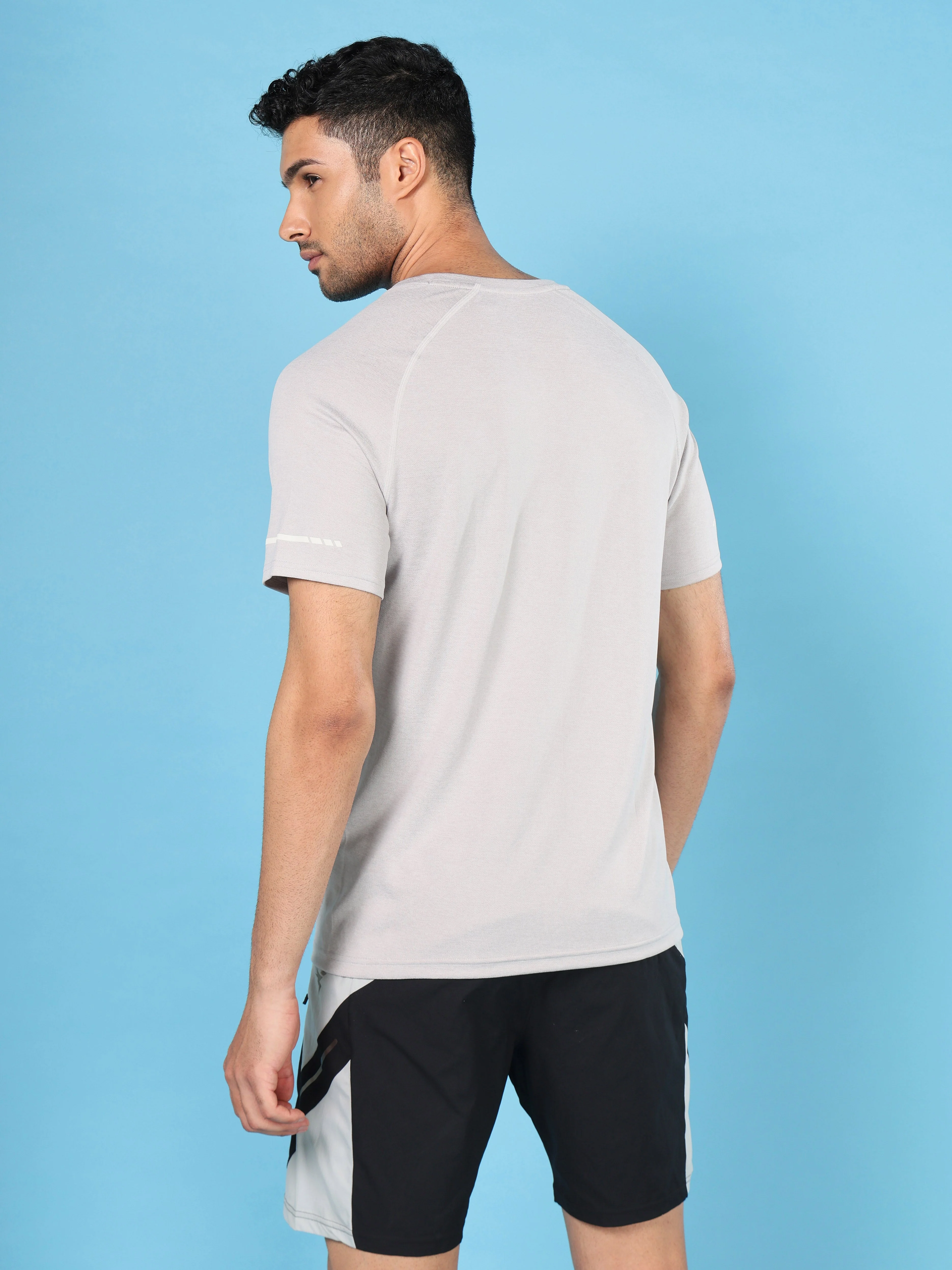 Men Melange Slim Fit Crew Neck T-shirt with DOUBLECOOL - Image 3