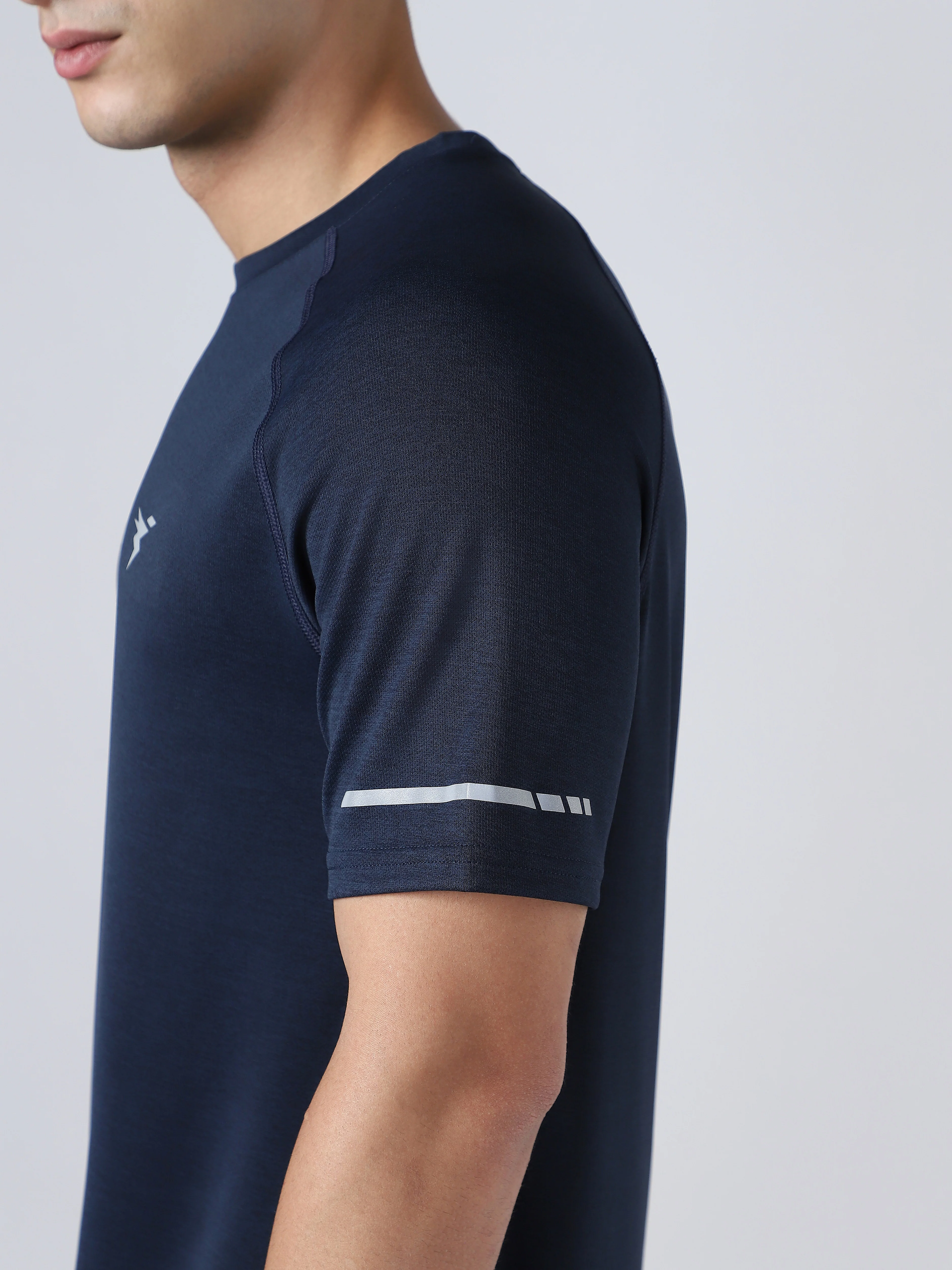 Men Melange Slim Fit Crew Neck T-shirt with DOUBLECOOL - Image 8