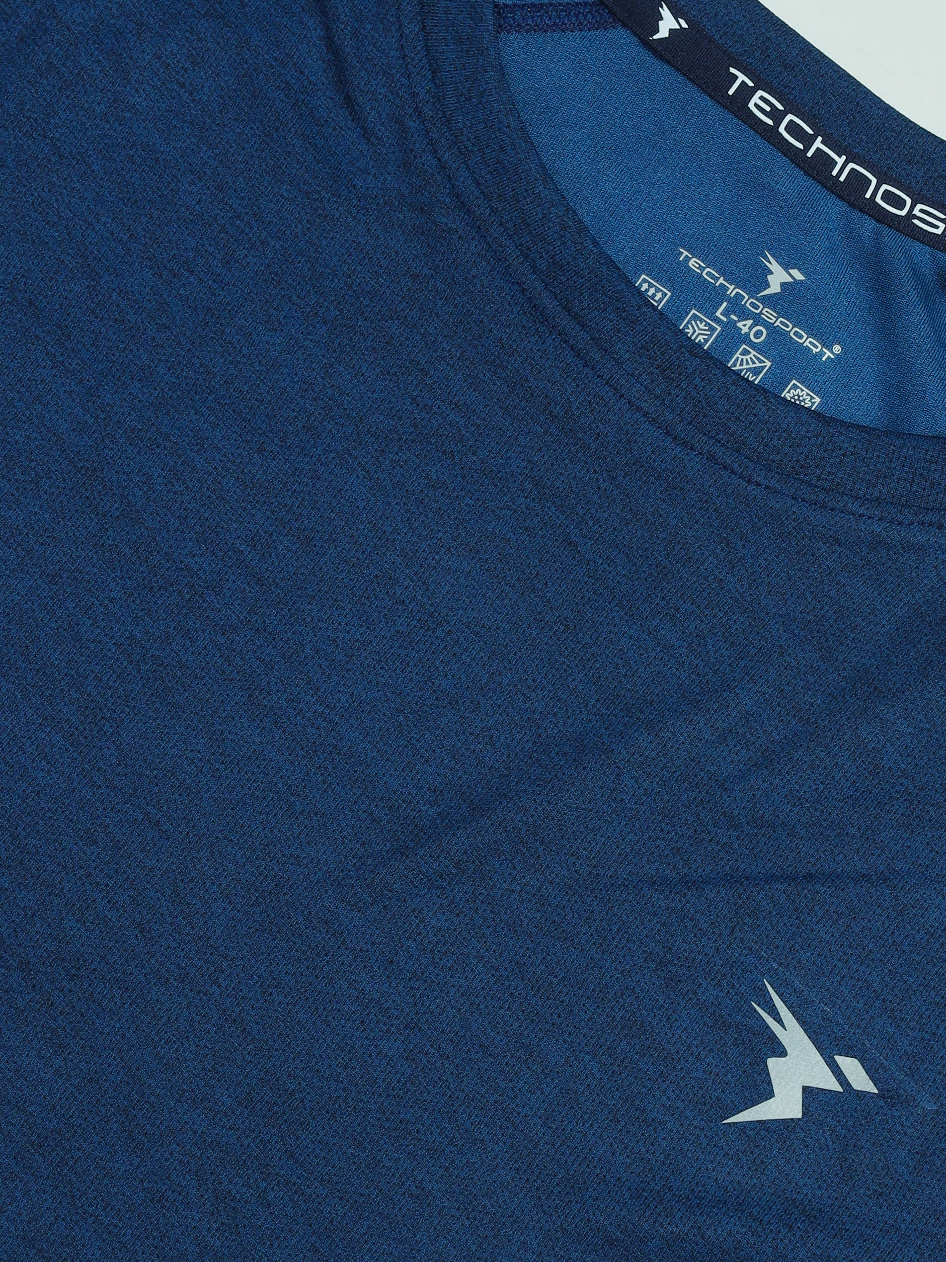 Men Melange Slim Fit Crew Neck T-shirt with DOUBLECOOL - Image 7