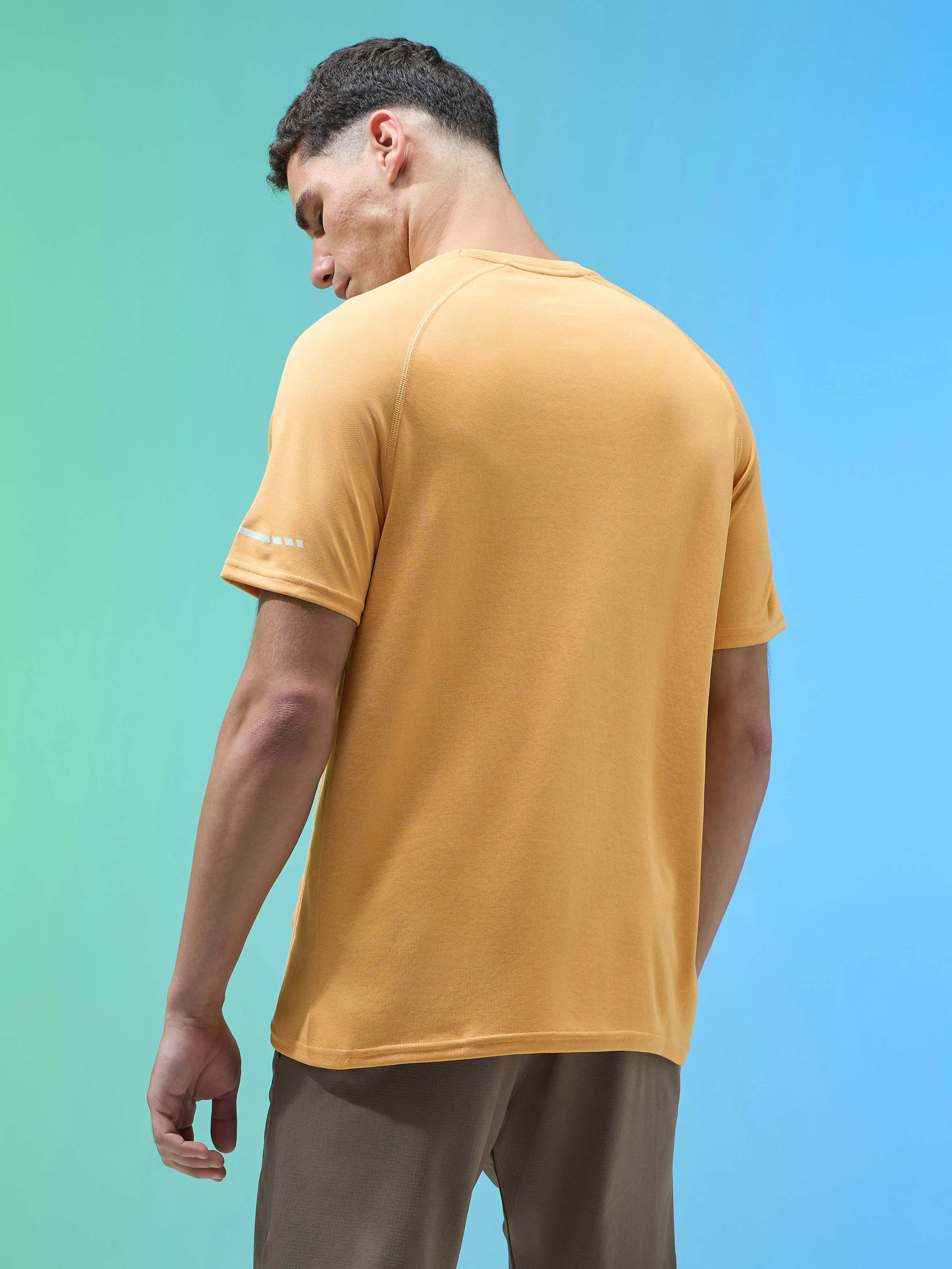 Men Melange Slim Fit Crew Neck T-shirt with DOUBLECOOL - Image 4