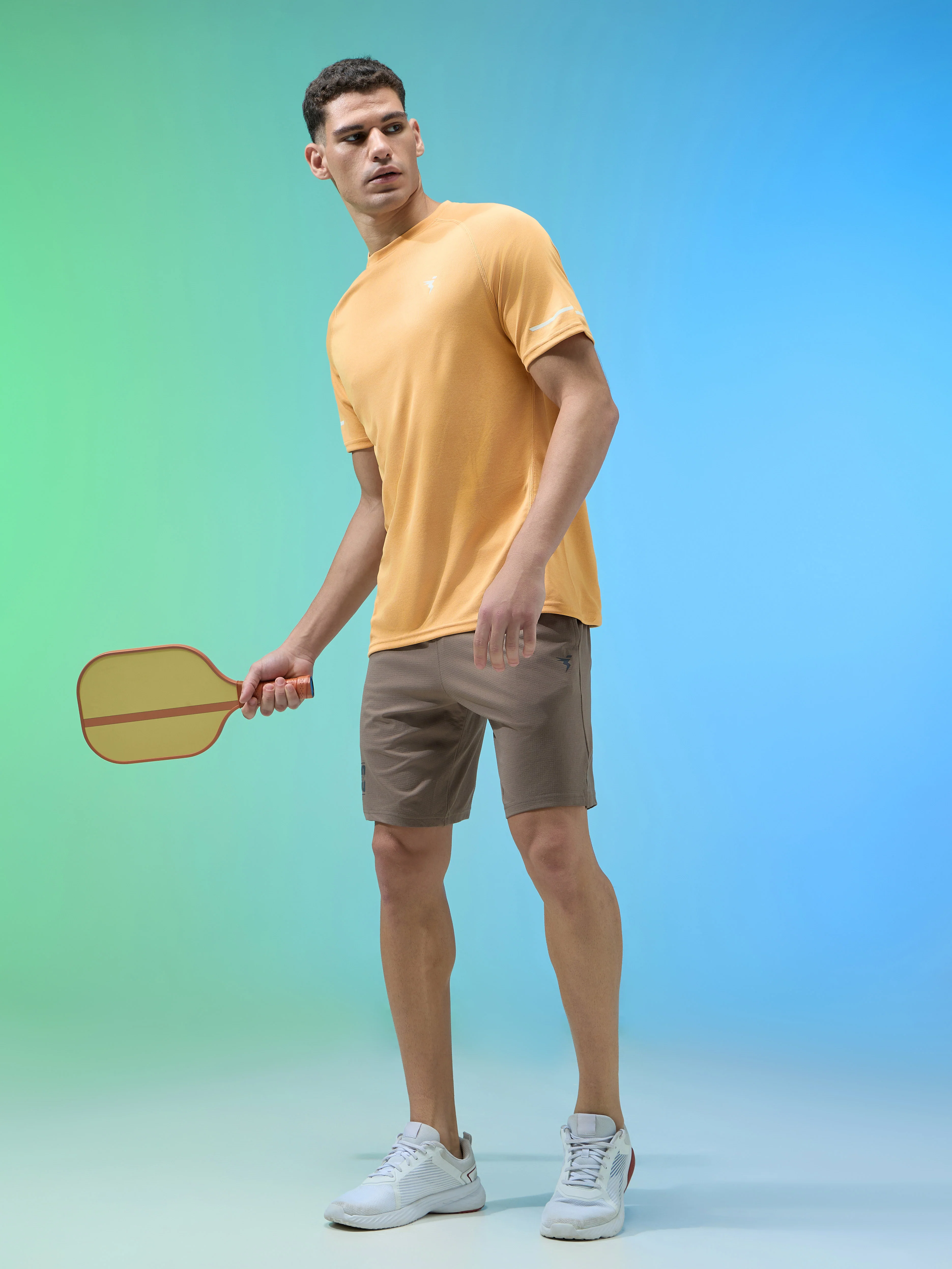 Men Melange Slim Fit Crew Neck T-shirt with DOUBLECOOL - Image 5