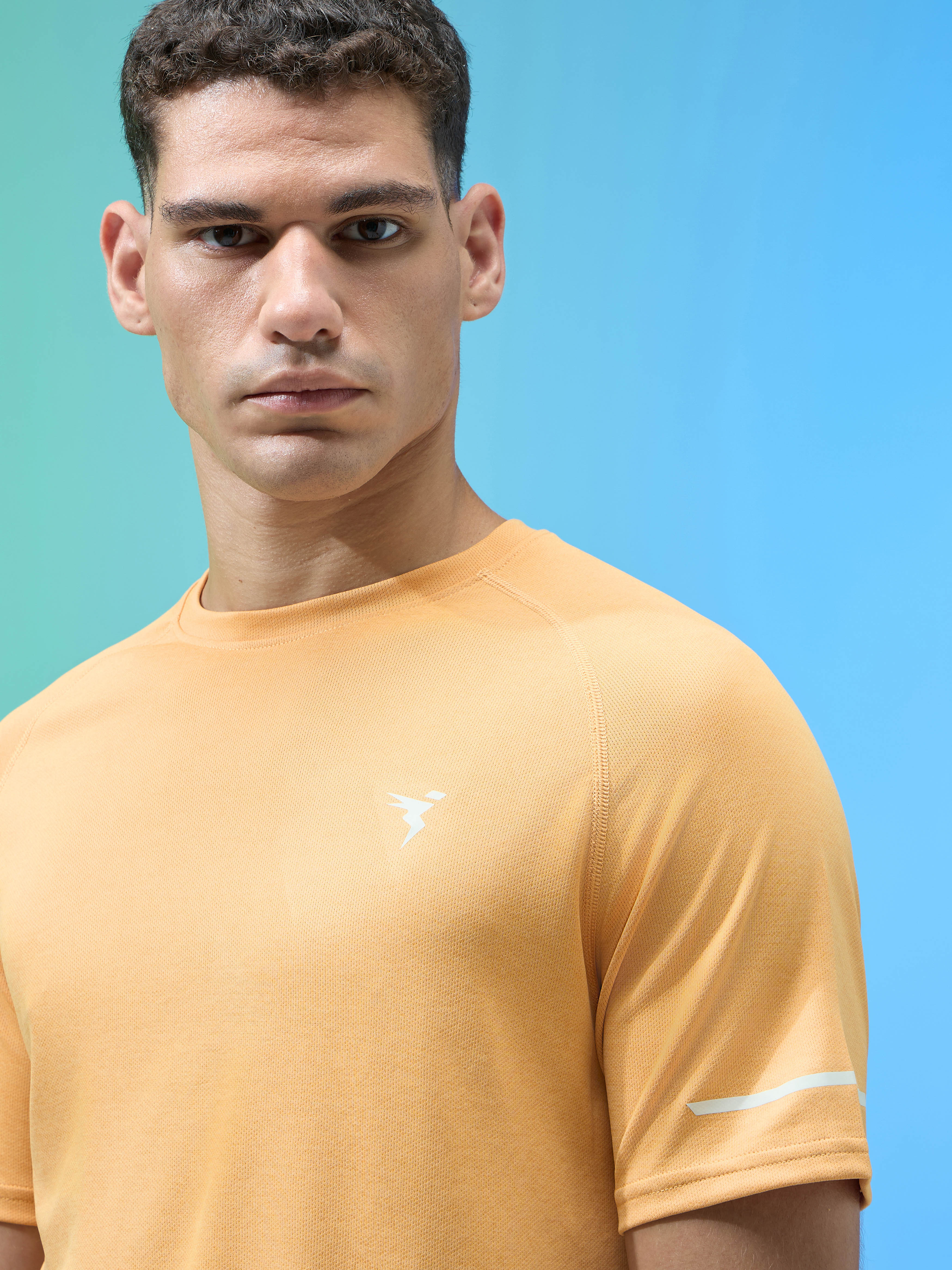 Men Melange Slim Fit Crew Neck T-shirt with DOUBLECOOL - Image 6