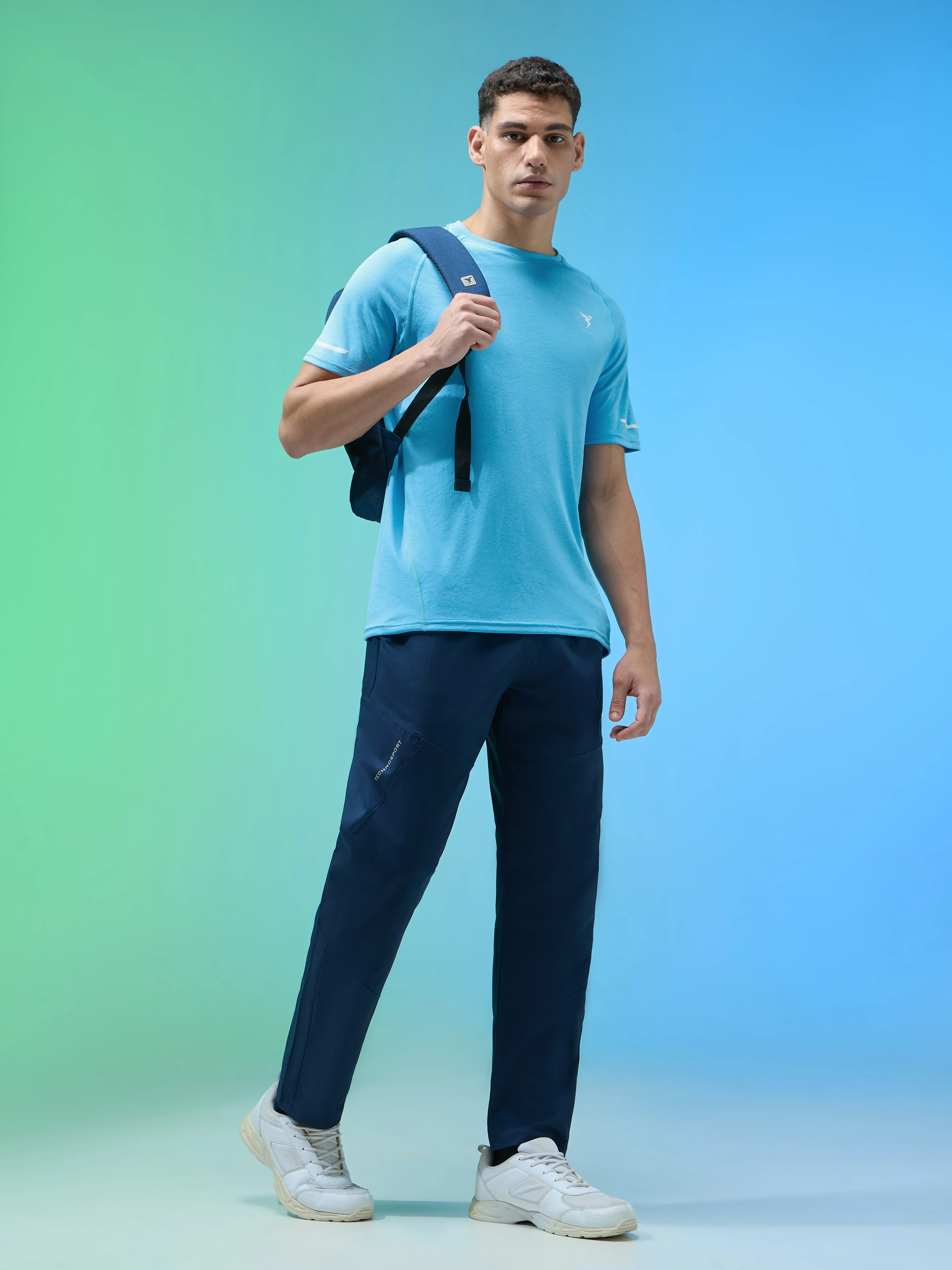 Men Melange Slim Fit Crew Neck T-shirt with DOUBLECOOL - Image 5