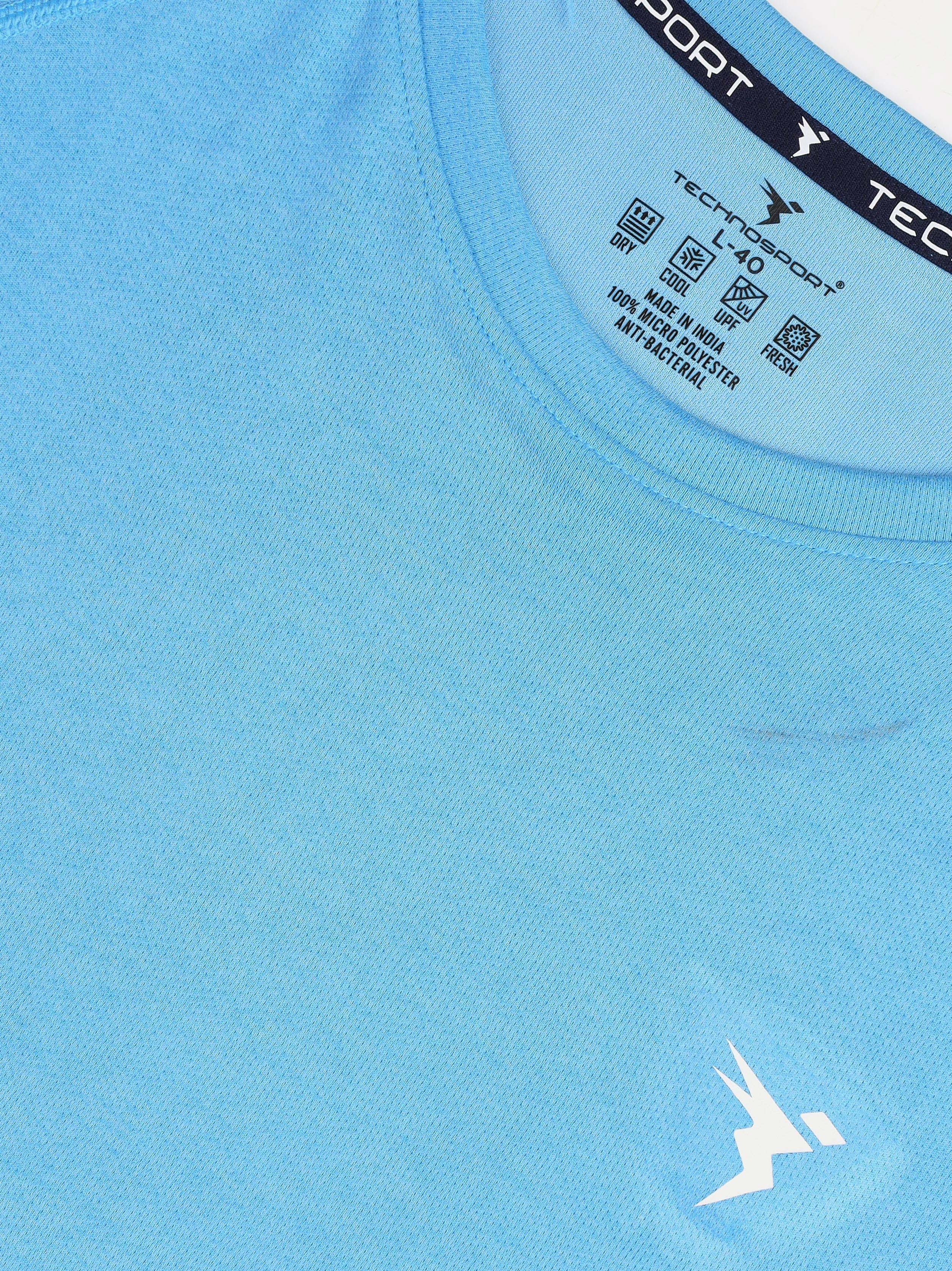Men Melange Slim Fit Crew Neck T-shirt with DOUBLECOOL - Image 7