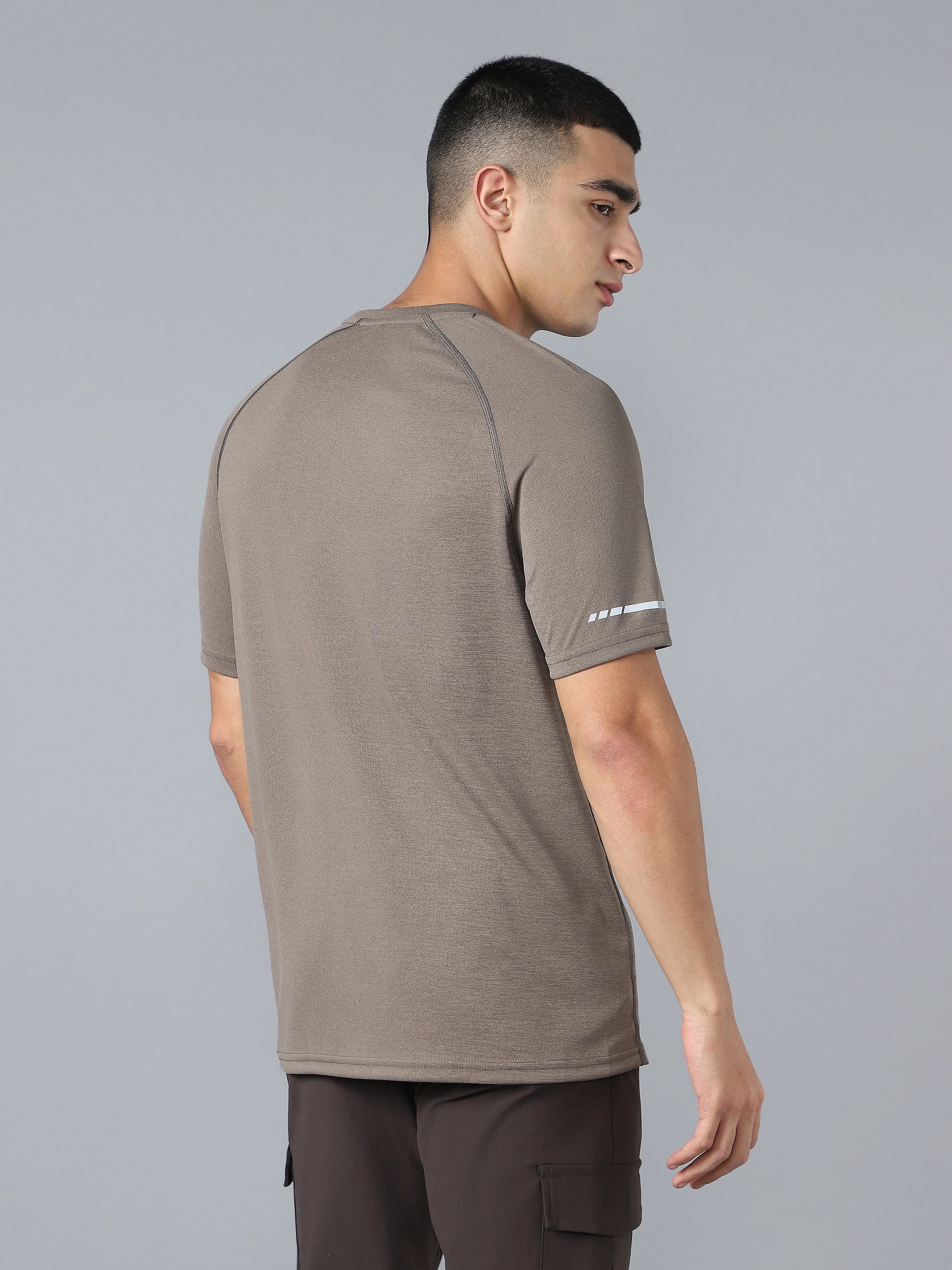 Men Melange Slim Fit Crew Neck T-shirt with DOUBLECOOL - Image 2