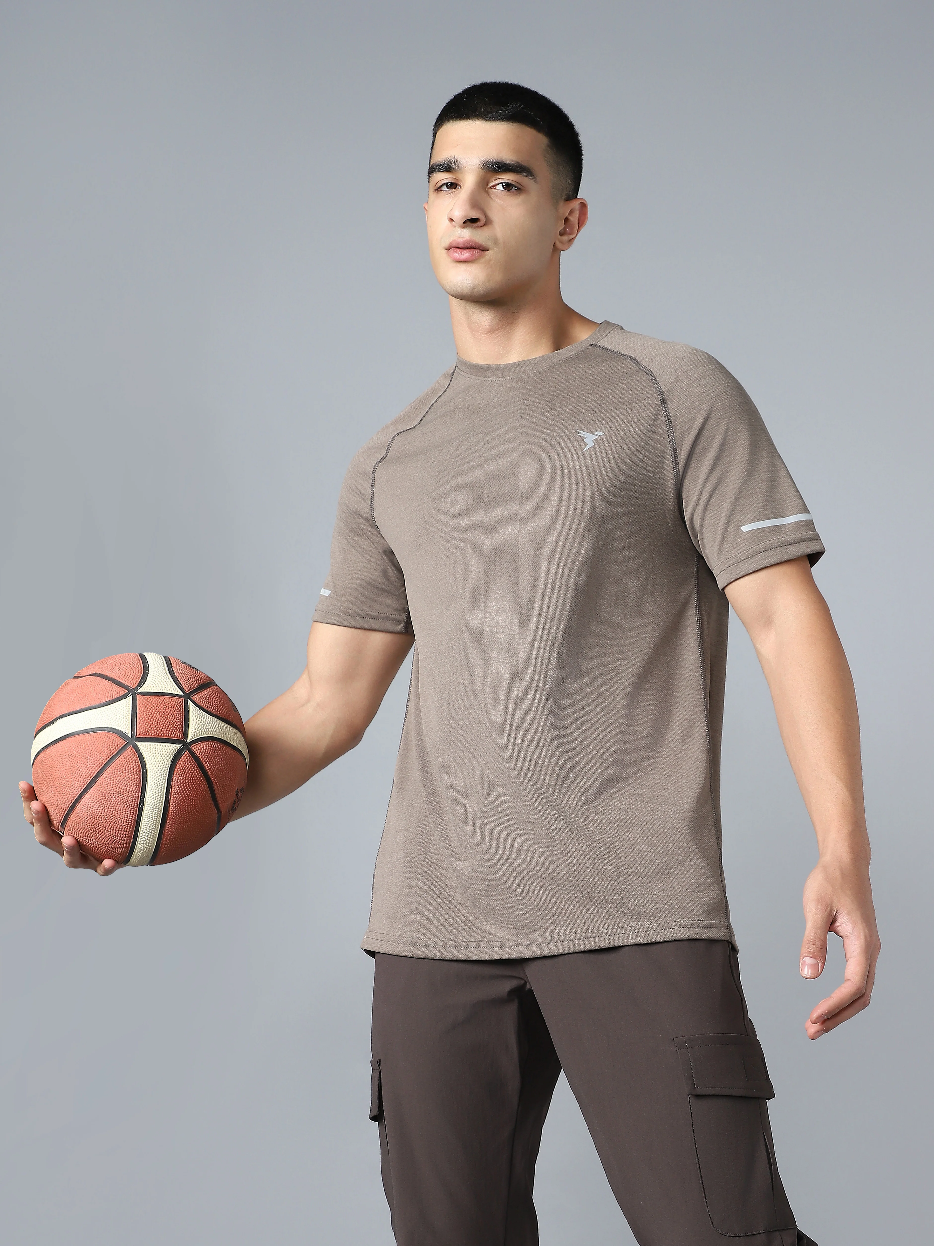 Men Melange Slim Fit Crew Neck T-shirt with DOUBLECOOL - Image 4