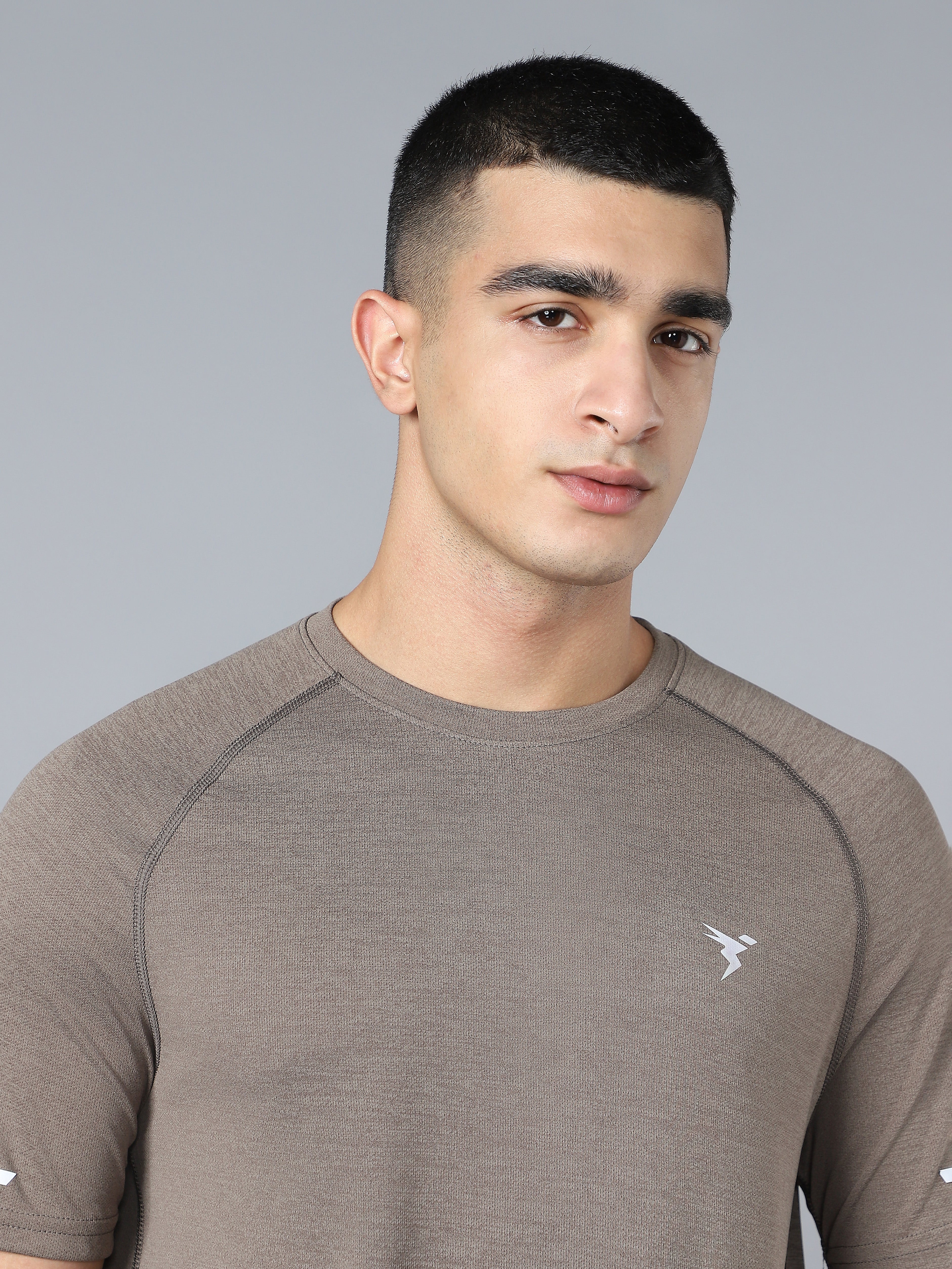Men Melange Slim Fit Crew Neck T-shirt with DOUBLECOOL - Image 7