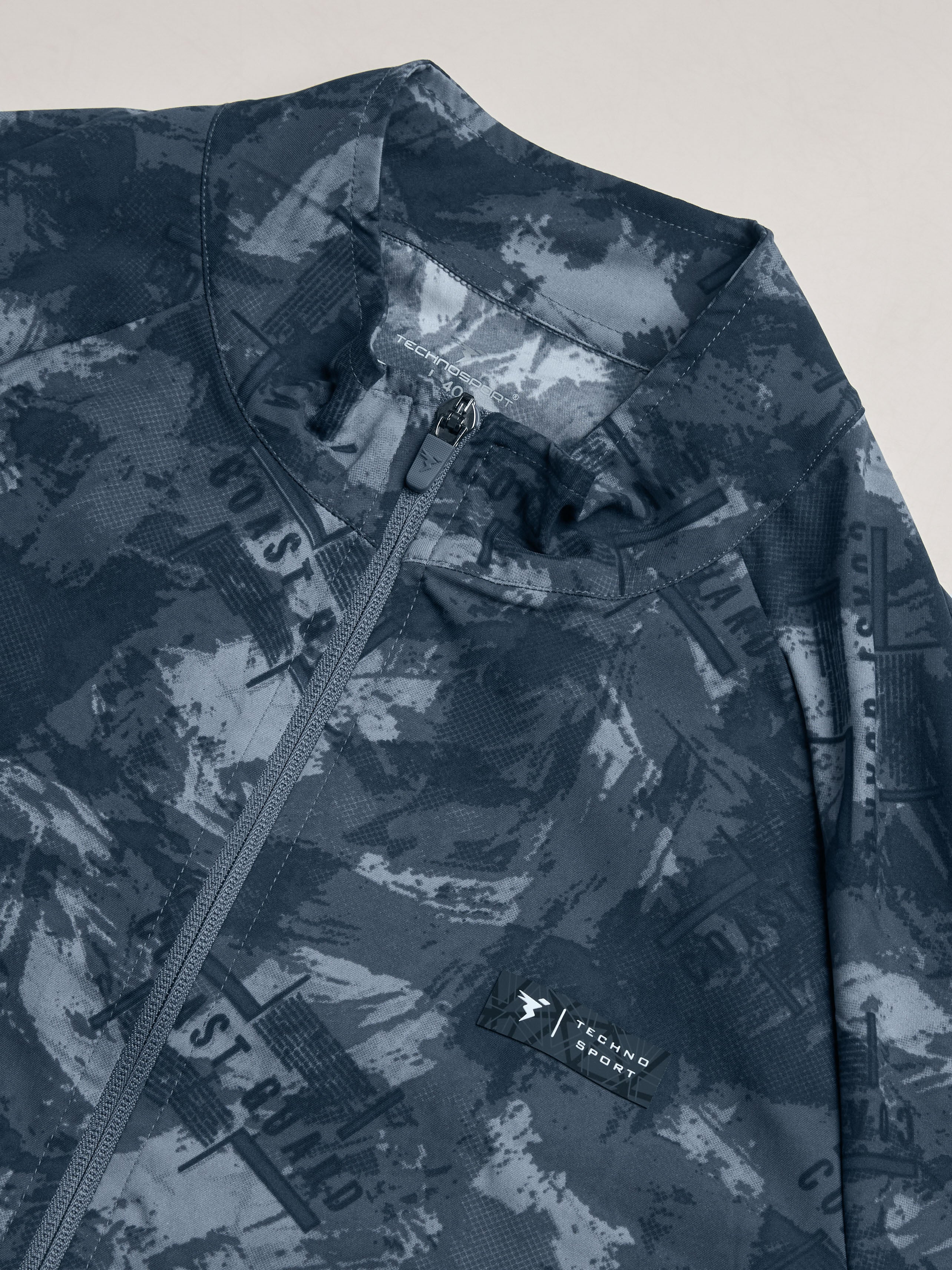 Men Printed Slim Fit Mock Neck Jacket with TS FLEXI - Image 8