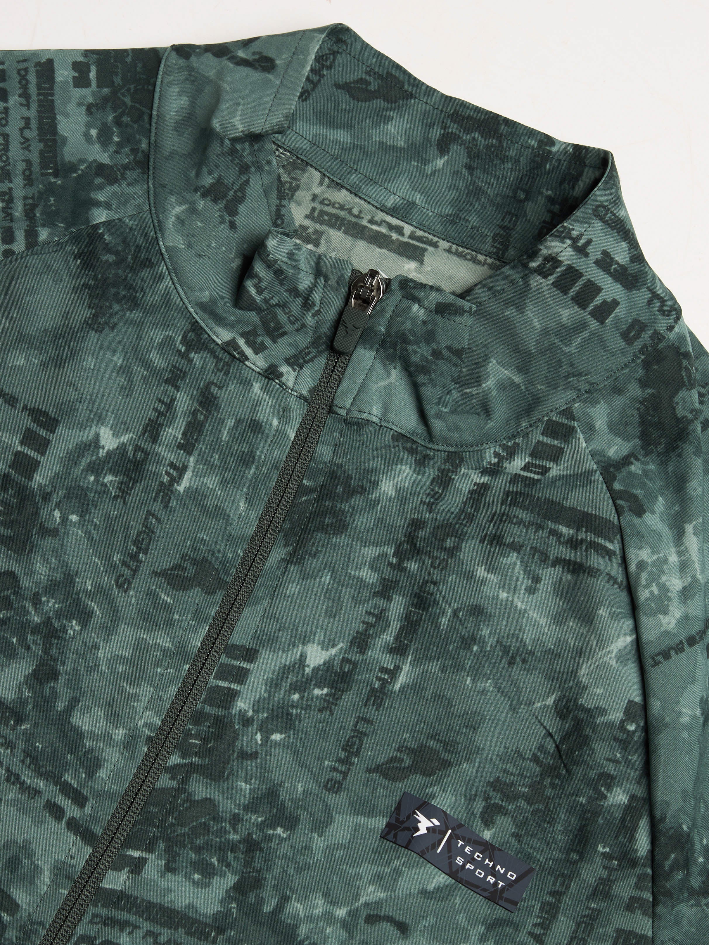 Men Printed Slim Fit Mock Neck Jacket with TS FLEXI - Image 5