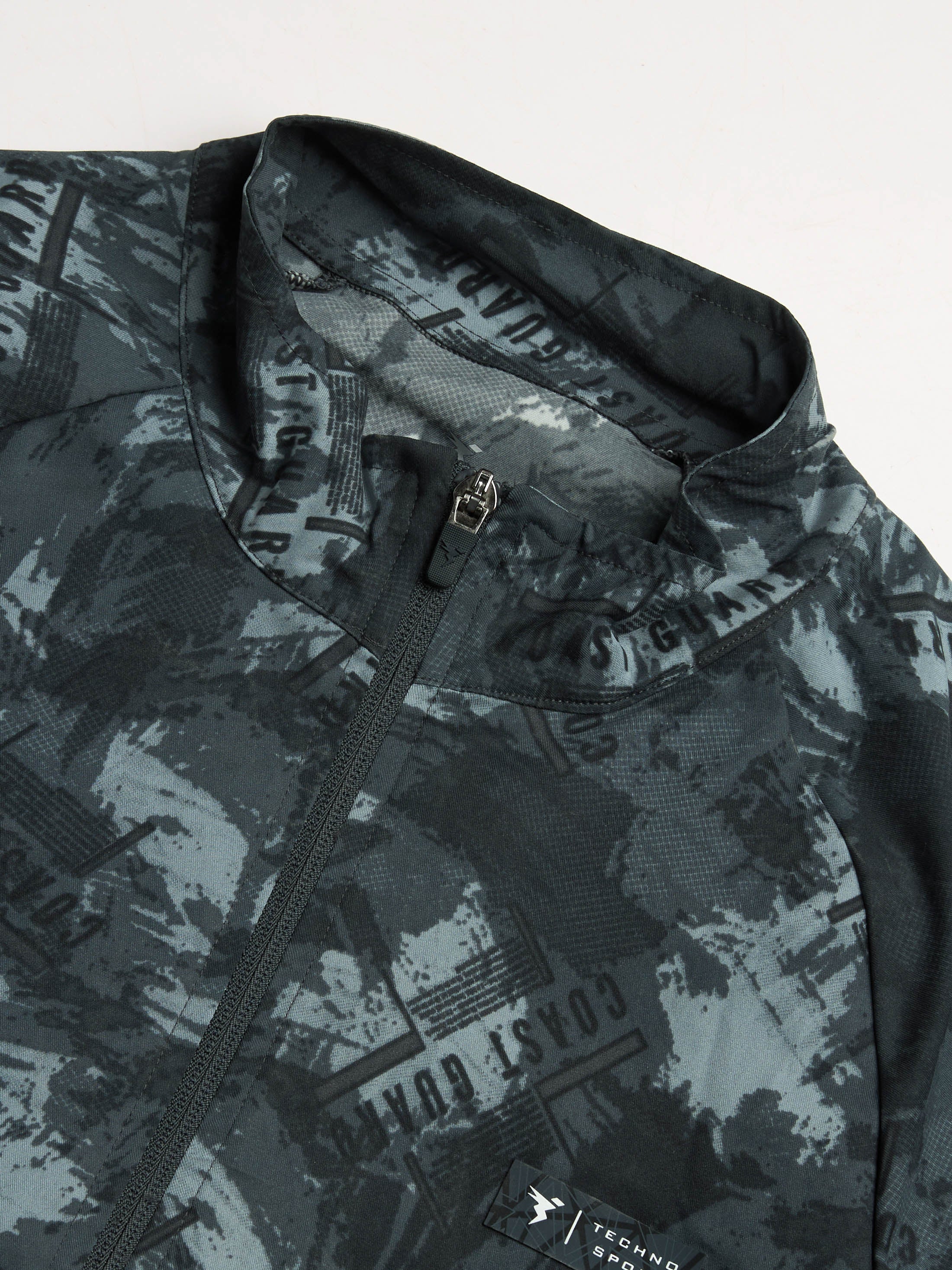 Men Printed Slim Fit Mock Neck Jacket with TS FLEXI - Image 7