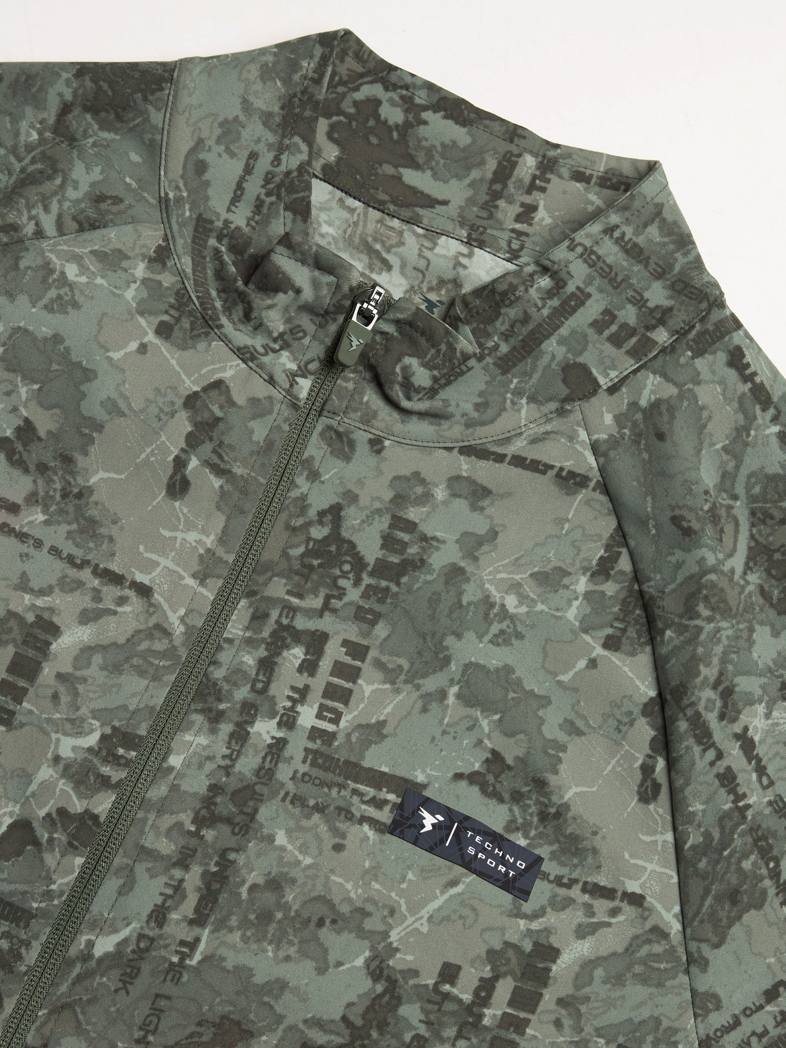 Men Printed Slim Fit Mock Neck Jacket with TS FLEXI - Image 7