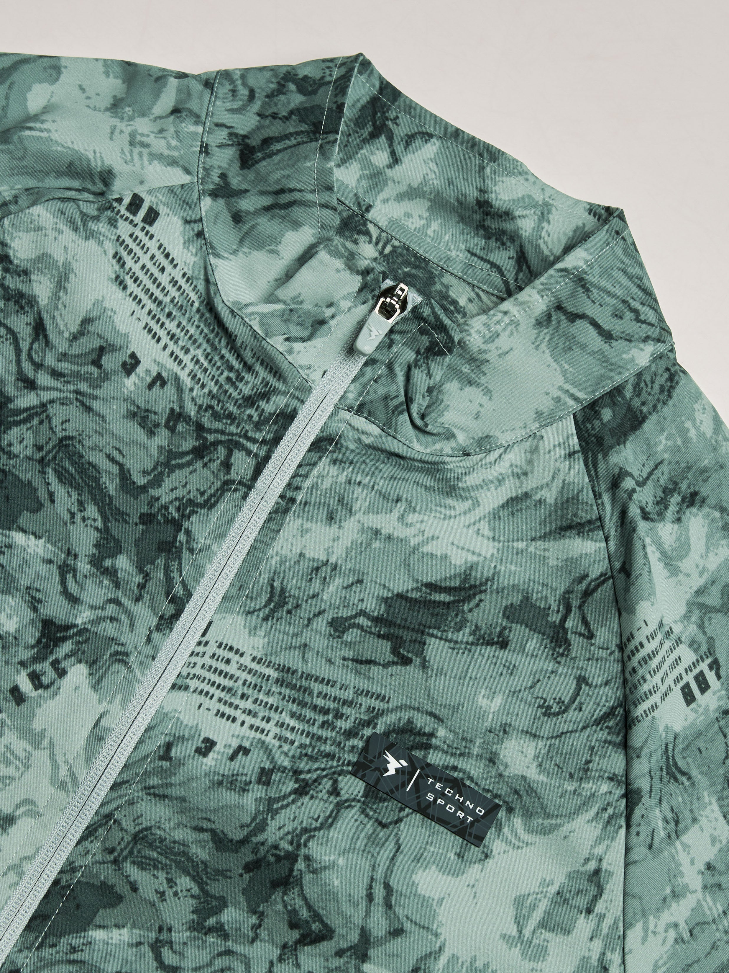 Men Printed Slim Fit Mock Neck Jacket with TS FLEXI - Image 6