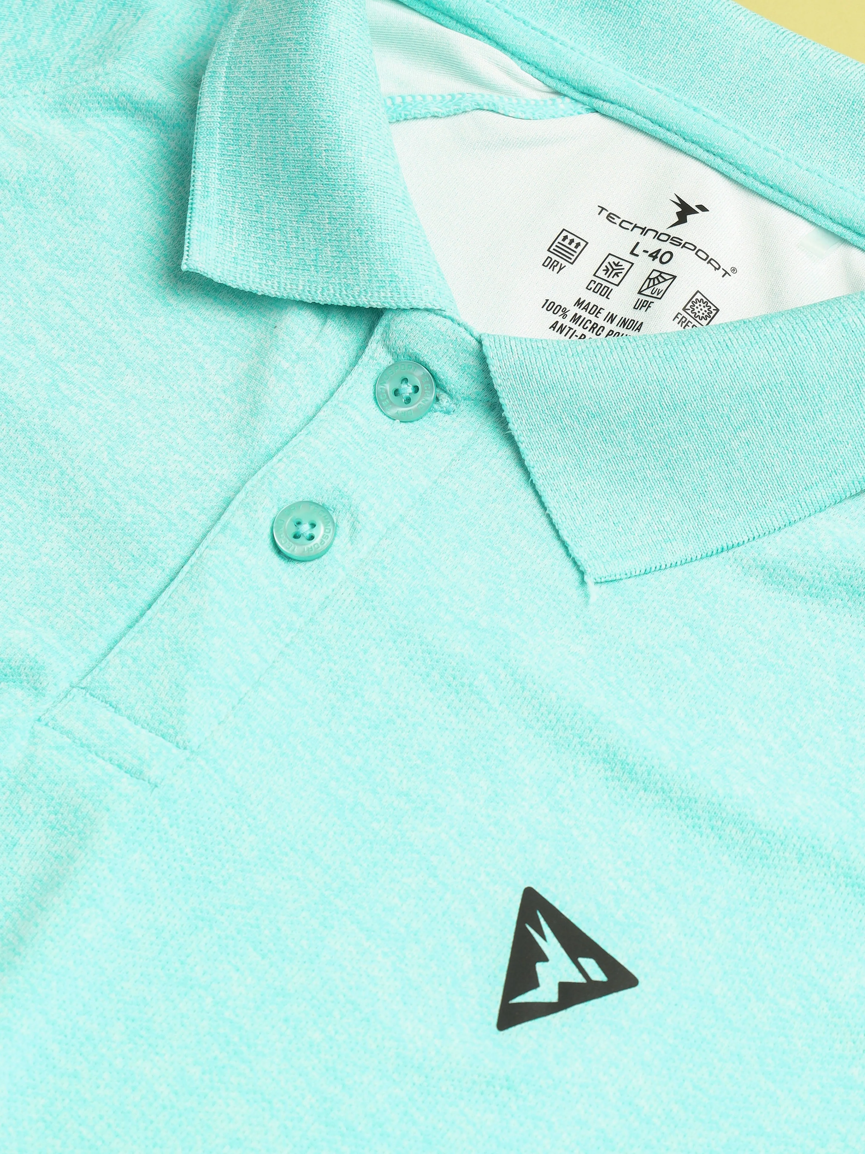 Men Melange Slim Fit Polo T-shirt with DOUBLE COOL - Image 7