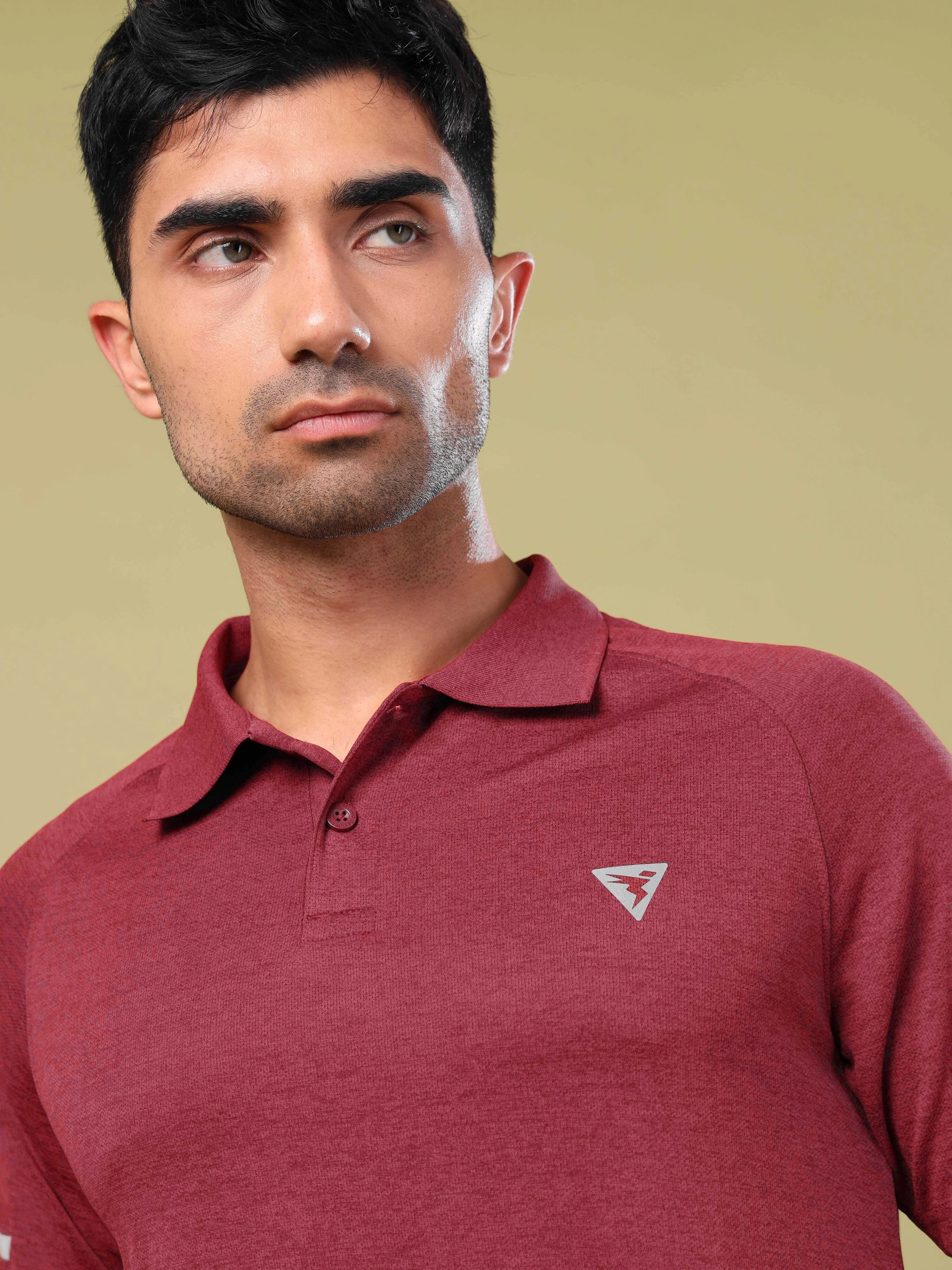 Men Melange Slim Fit Polo T-shirt with DOUBLE COOL - Image 6