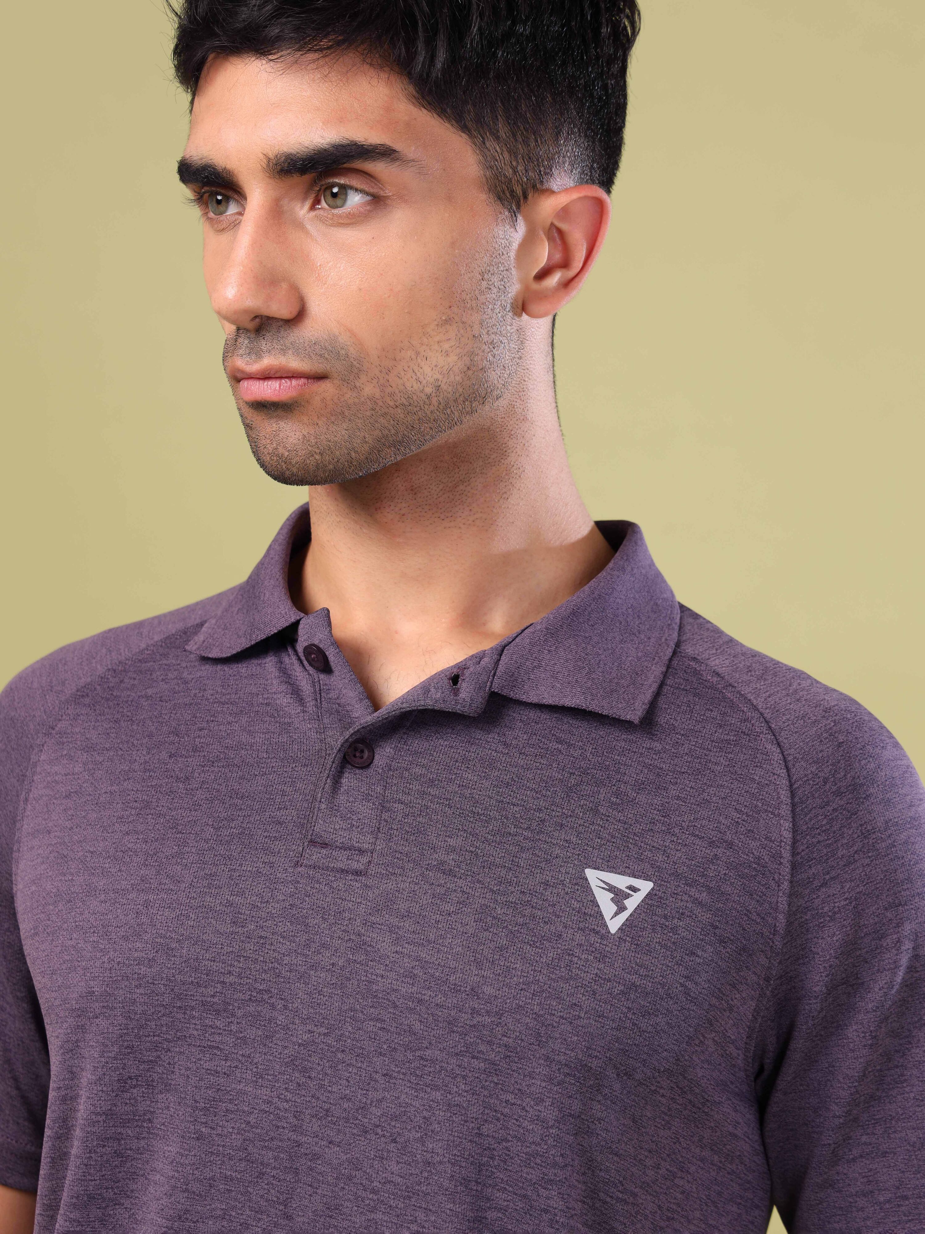 Men Melange Slim Fit Polo T-shirt with DOUBLE COOL - Image 6