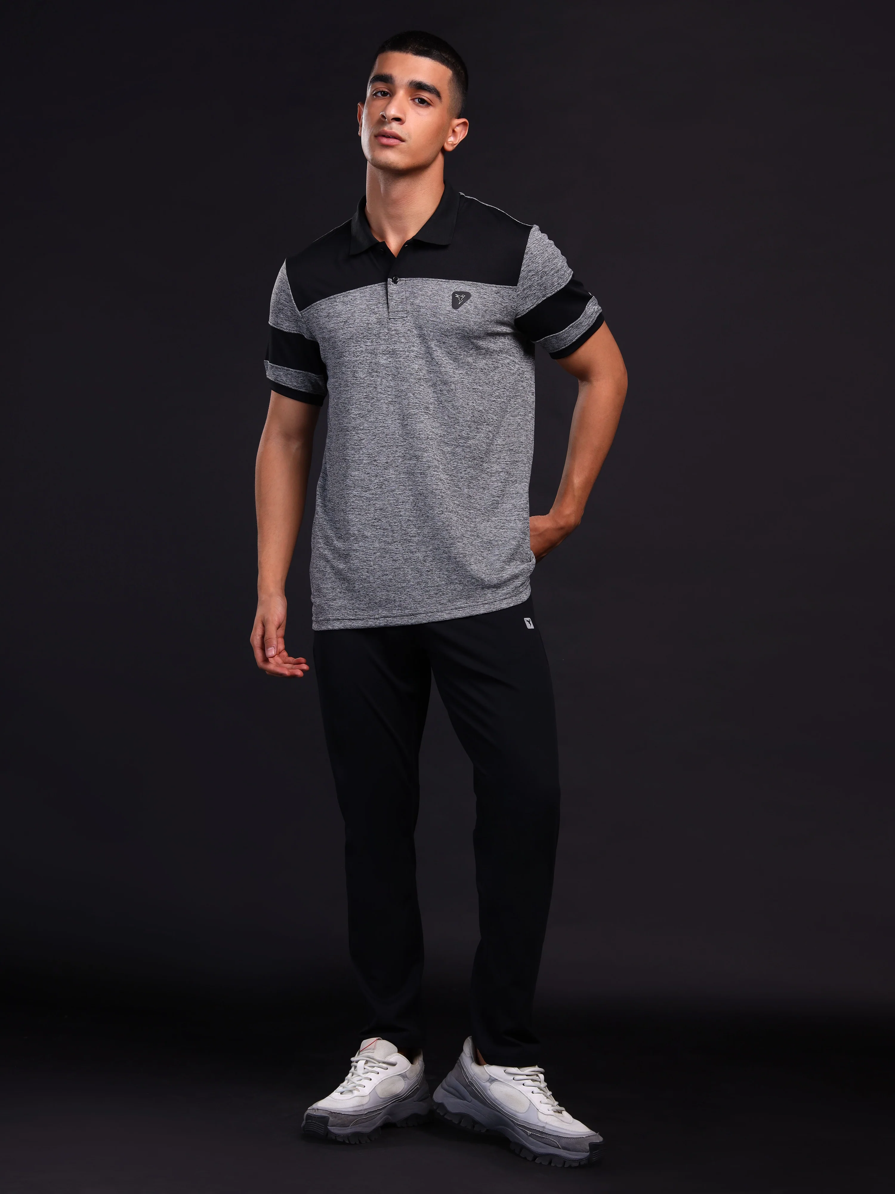 Men Melange Slim Fit Polo T-shirt with DOUBLE COOL - Image 5