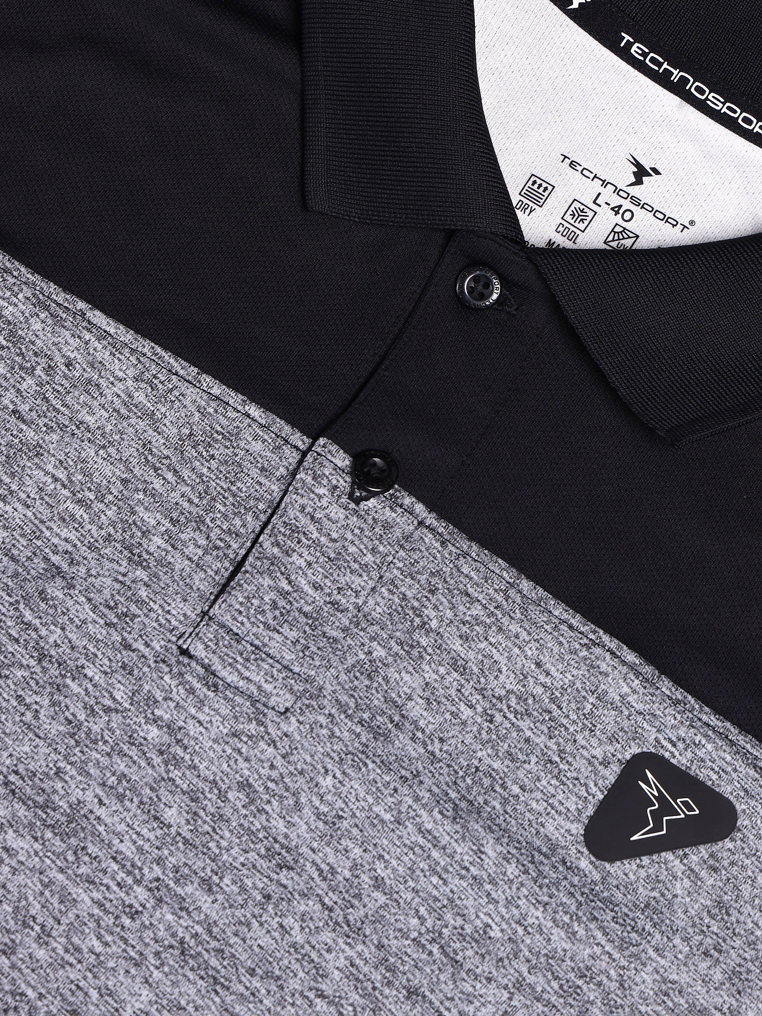 Men Melange Slim Fit Polo T-shirt with DOUBLE COOL - Image 7