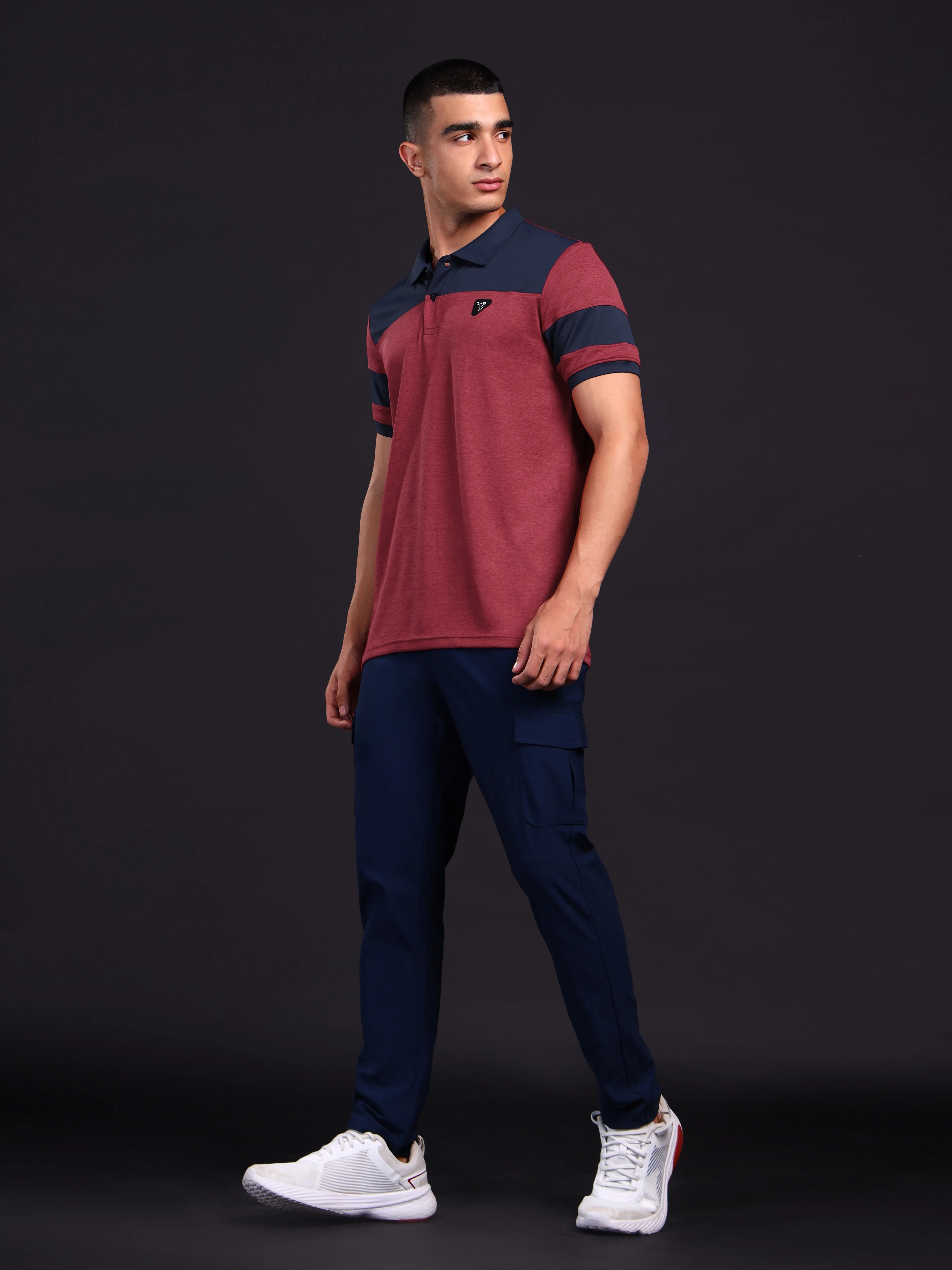 Men Melange Slim Fit Polo T-shirt with DOUBLE COOL - Image 4
