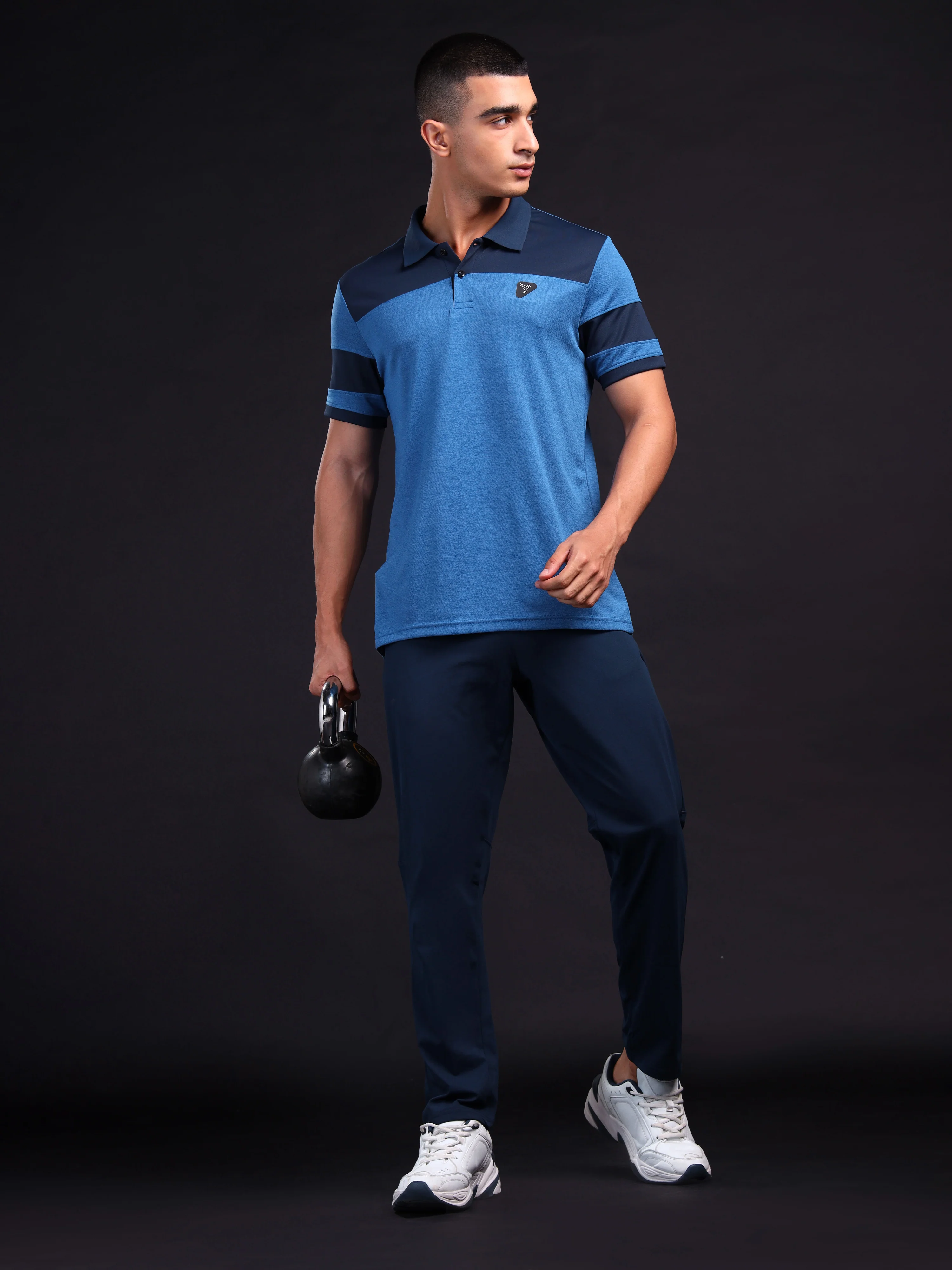 Men Melange Slim Fit Polo T-shirt with DOUBLE COOL - Image 5