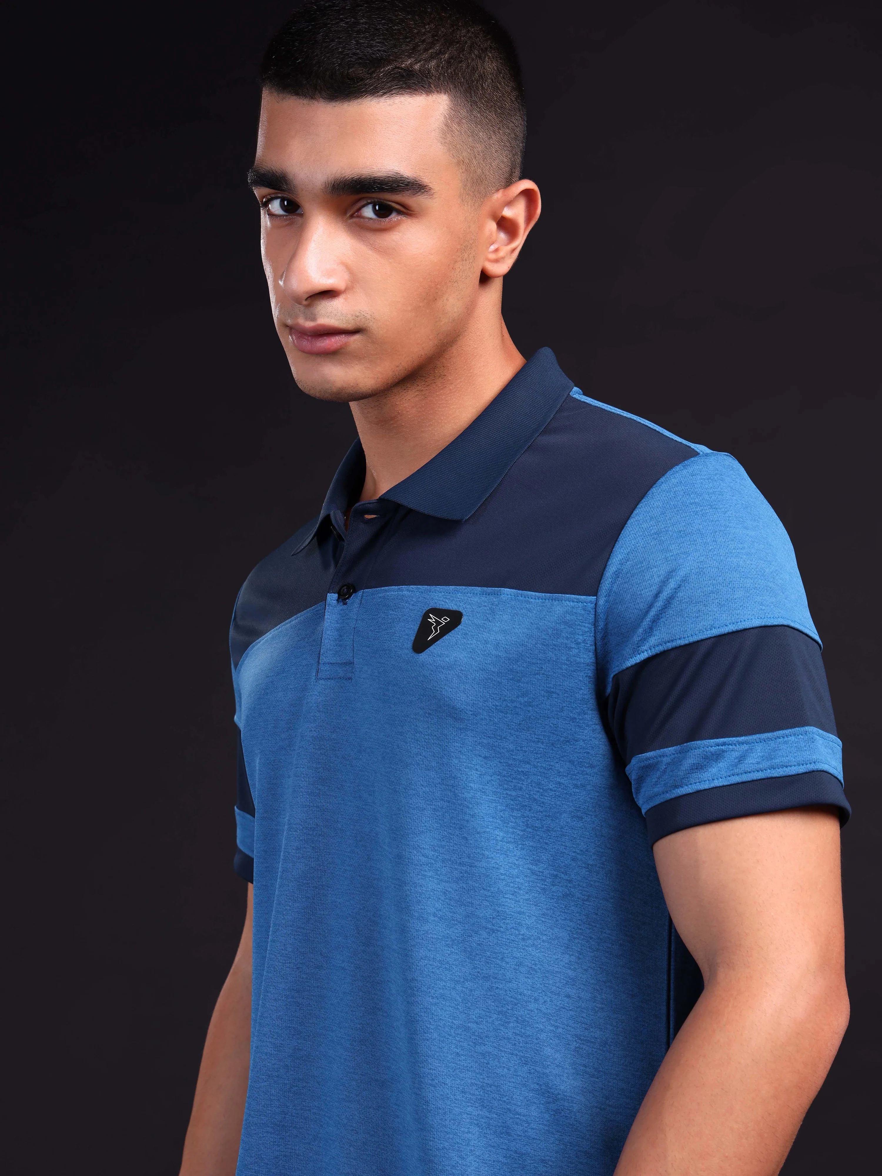Men Melange Slim Fit Polo T-shirt with DOUBLE COOL - Image 6