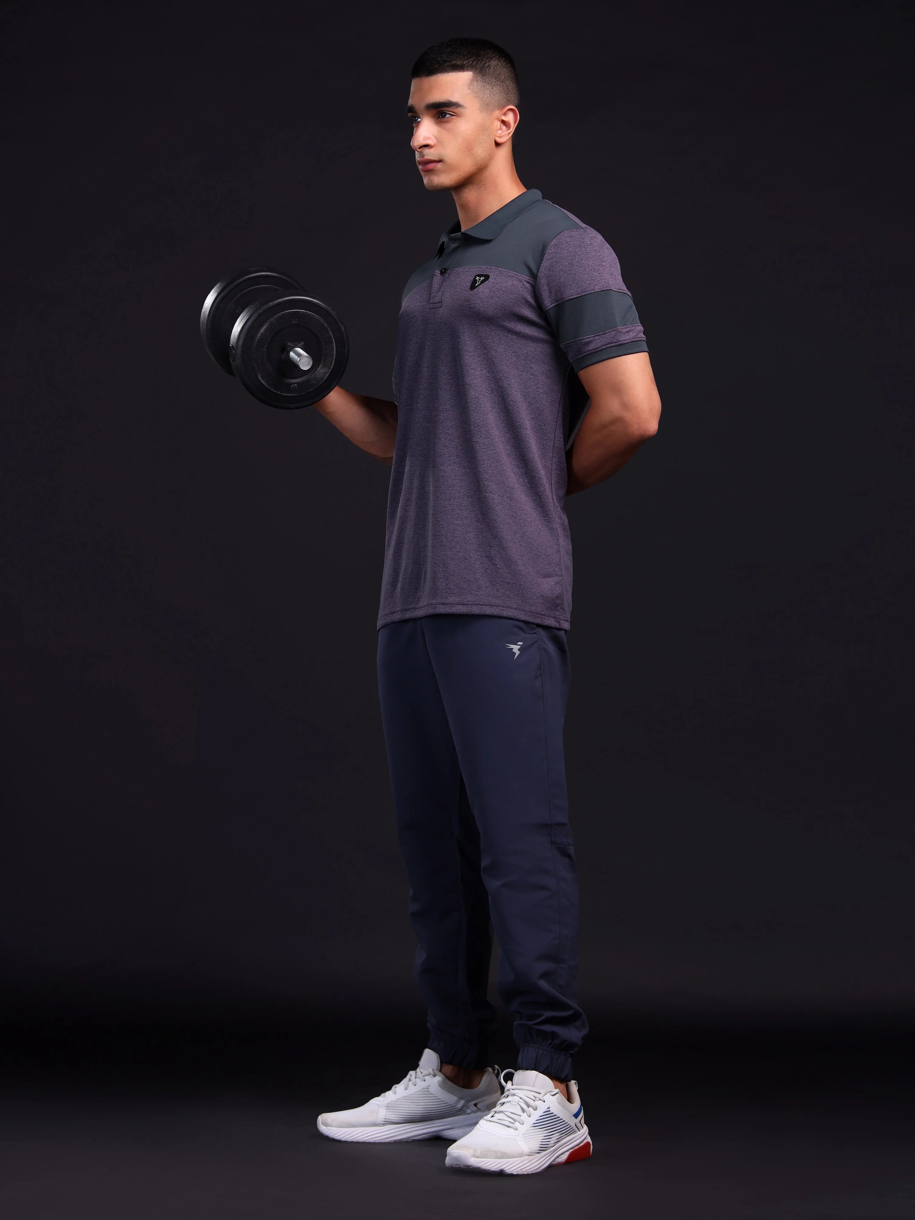 Men Melange Slim Fit Polo T-shirt with DOUBLE COOL - Image 5