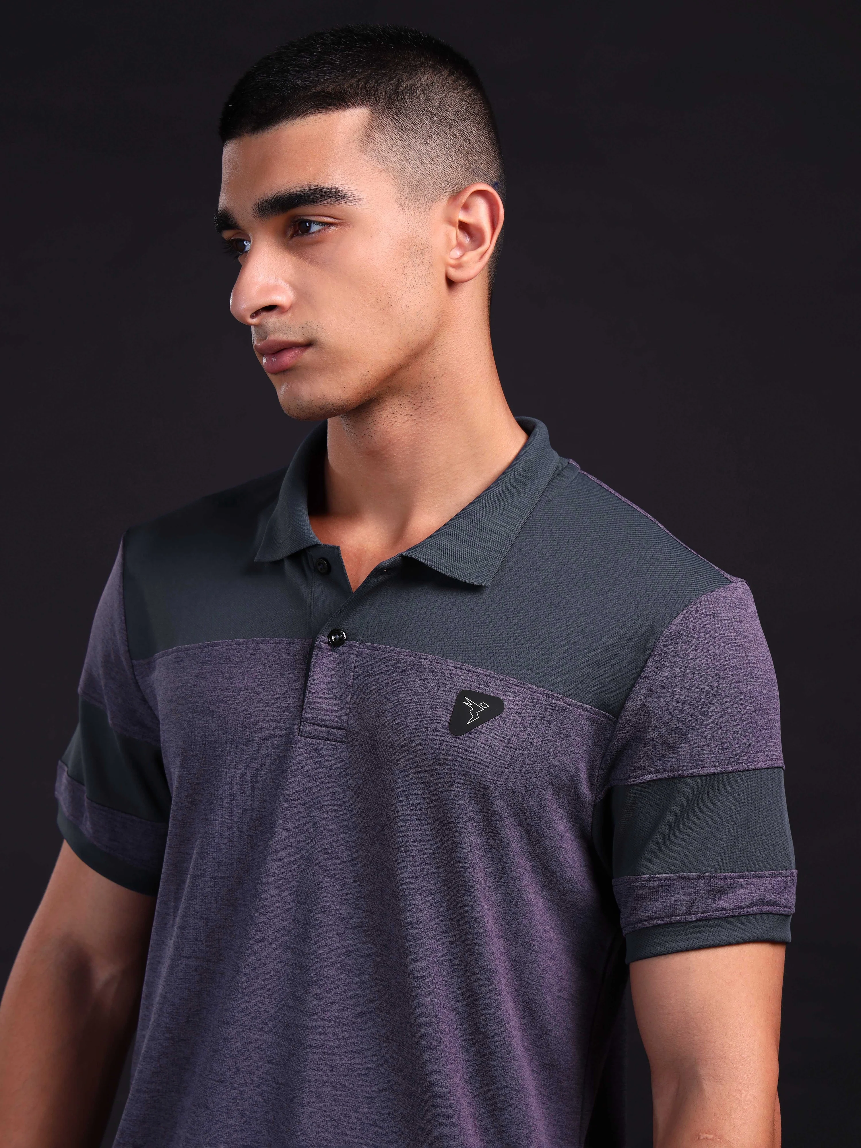 Men Melange Slim Fit Polo T-shirt with DOUBLE COOL - Image 6