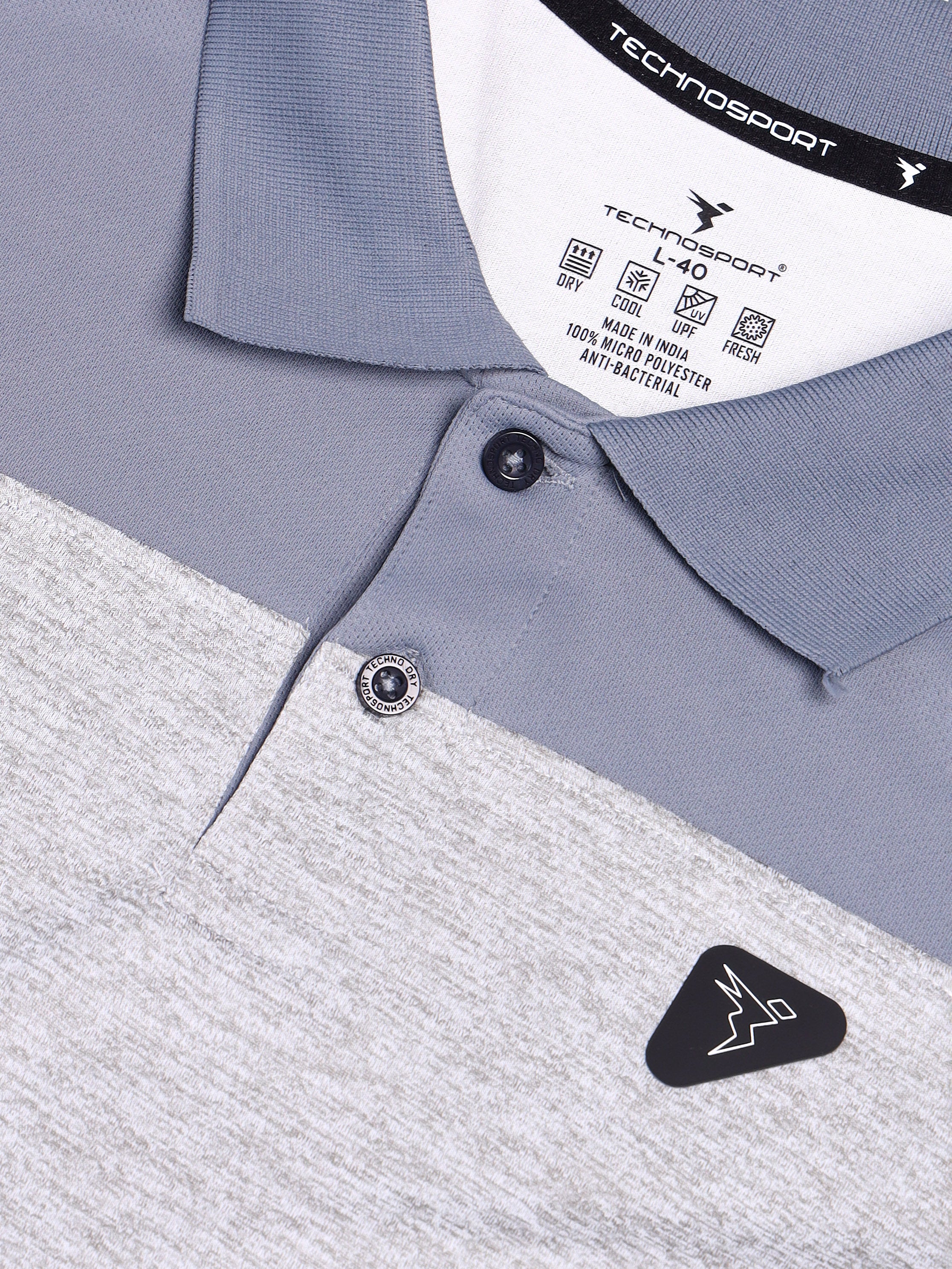 Men Melange Slim Fit Polo T-shirt with DOUBLE COOL - Image 7