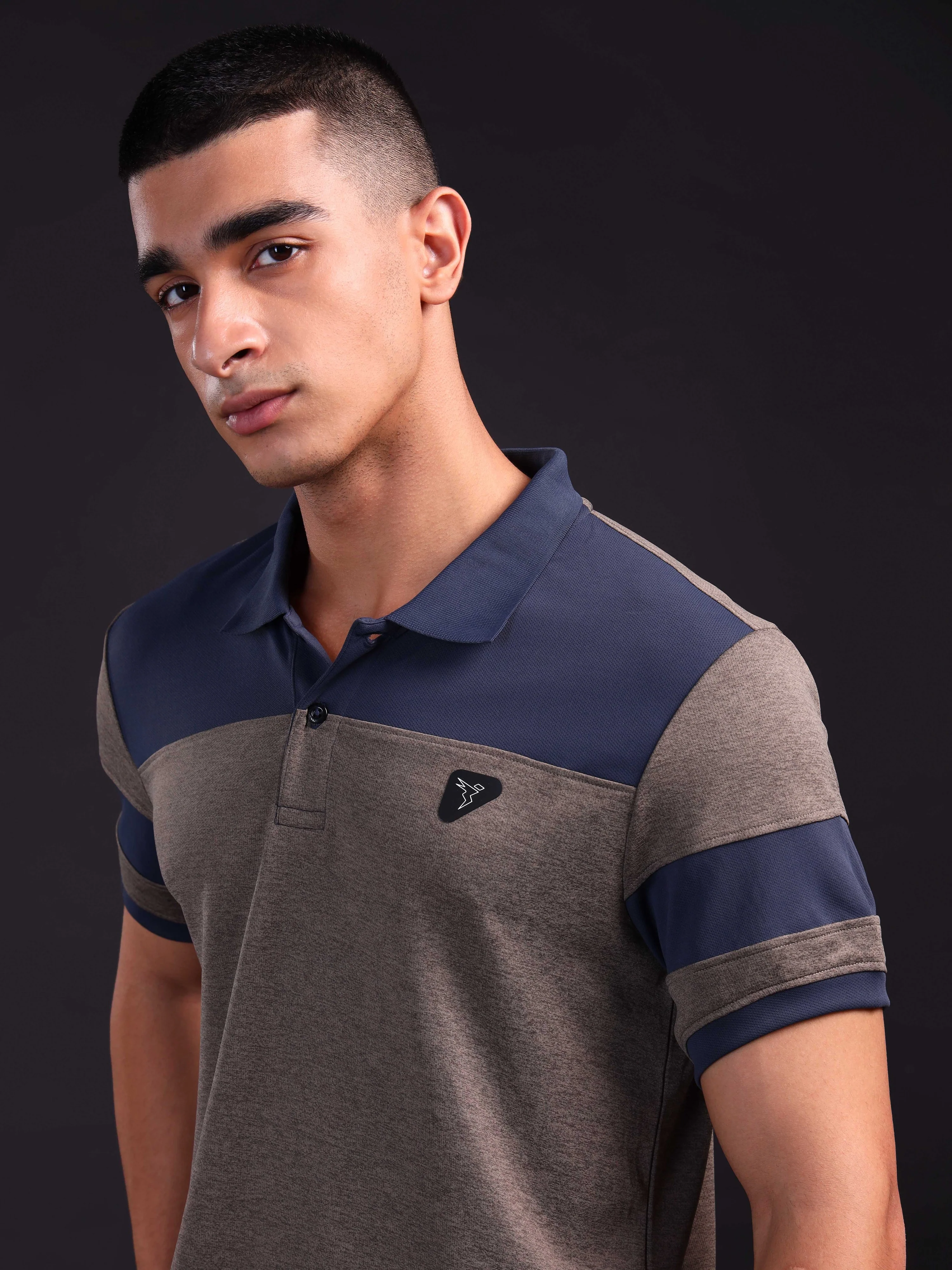 Men Melange Slim Fit Polo T-shirt with DOUBLE COOL - Image 6